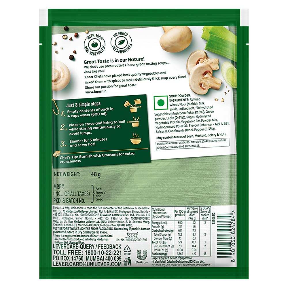 Knorr International Italian Mushroom Soup Pouch, 46g / 48g (Weight Many Vary) – view 2