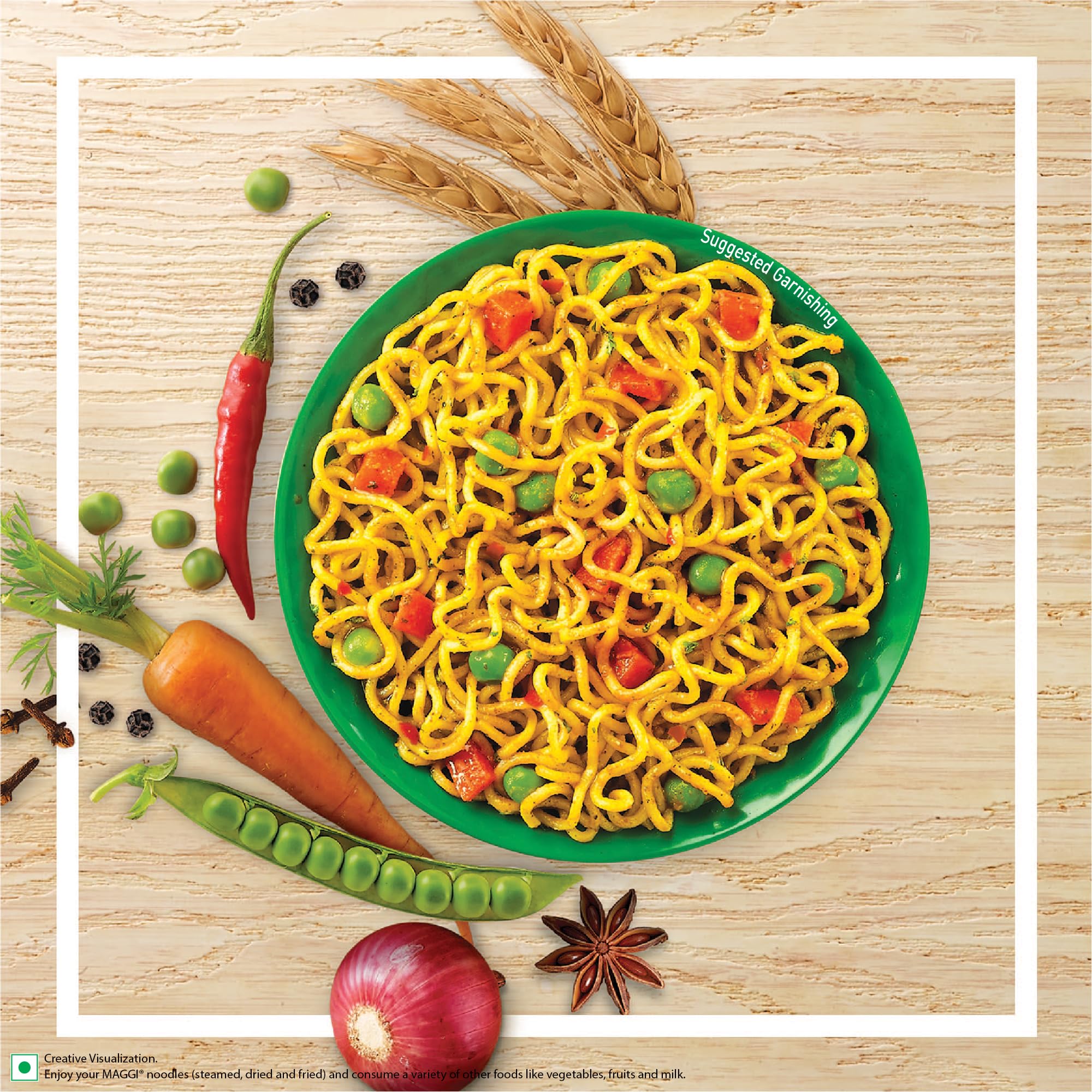 MAGGI Nutri-licious Veg Atta Masala Noodles, Instant Noodles with 20 Spices & Herbs, Source of Fibre & Iron, Atta Noodles with Appetizing Aroma & Delicious Taste, 290 grams – view 6