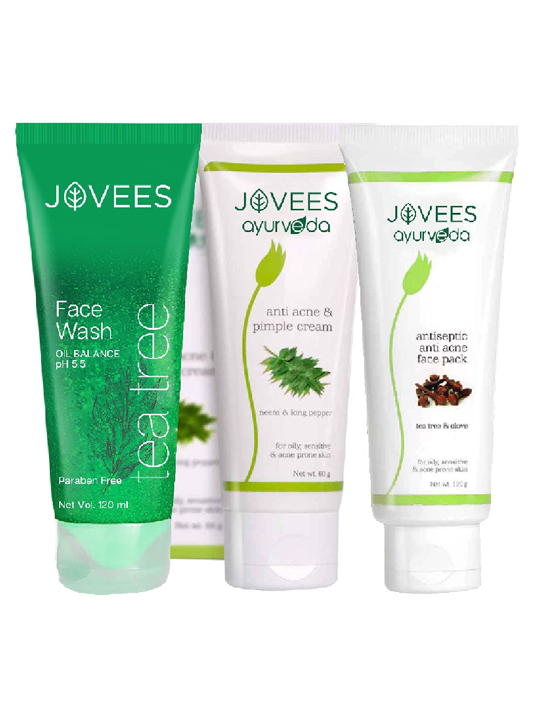 Three-piece Jovees skincare combo for acne-prone facial care