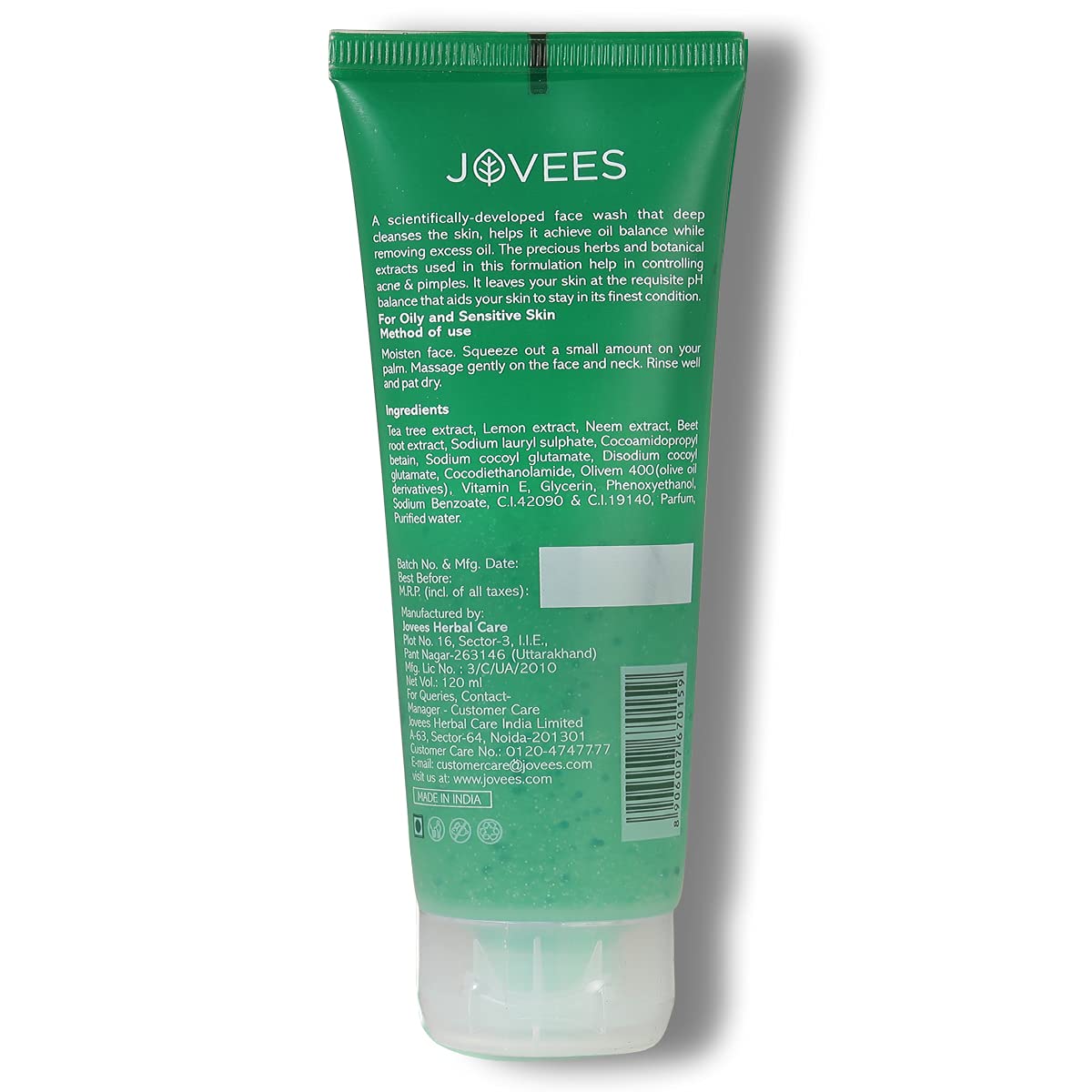 Jovees Herbal Tea Tree Oil Control Facewash 120 ML, Anti Acne & Pimple Cream 60 g, Antiseptic Anti Acne Face Pack 120 g Combo For Acne & Pimple Treatment Skin Care... – view 3