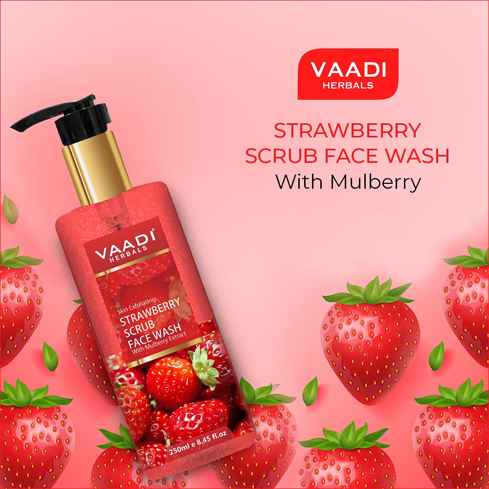 Vaadi Herbals Pvt Ltd Strawberry Scrub Face Wash With Mulberry Extract, 250 Ml – view 4