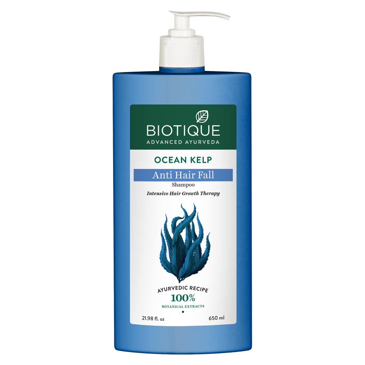 Biotique Ocean Kelp shampoo bottle for all hair types