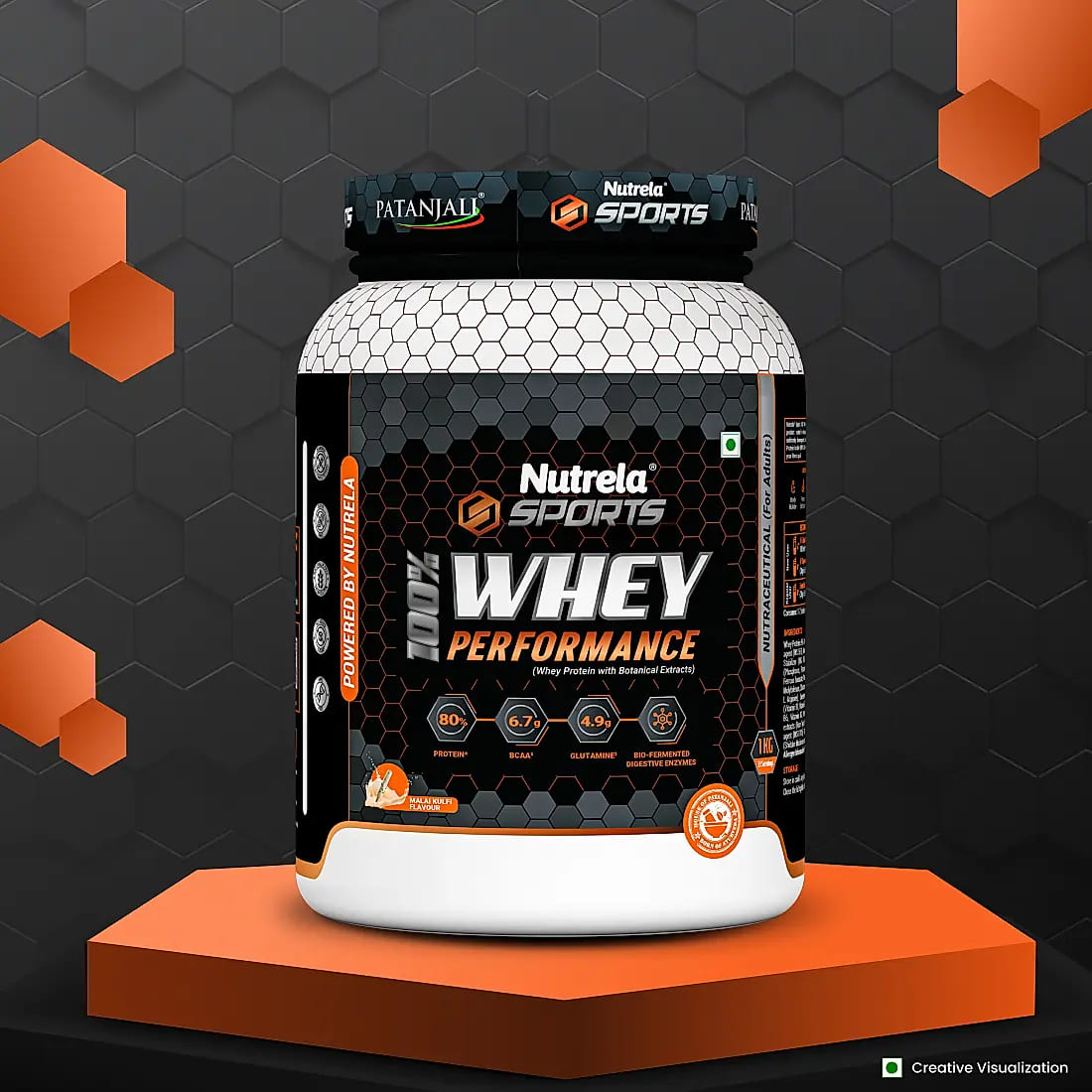 Front pack of Nutrela whey protein 1kg Irish Chocolate bottle