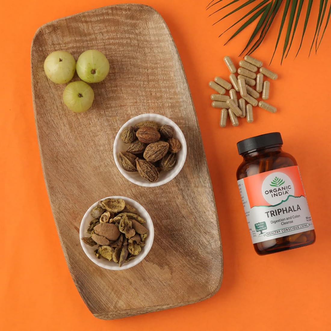 A TATA Product - Organic India Triphala Capsules - 60 Caps (Pack of 2) , Supports Immune System, Colon & Digestion, Balanced Bowel & Gut Health, Contains Bioactives and Antioxidants, GMP & NPOP Certified Organic – view 3