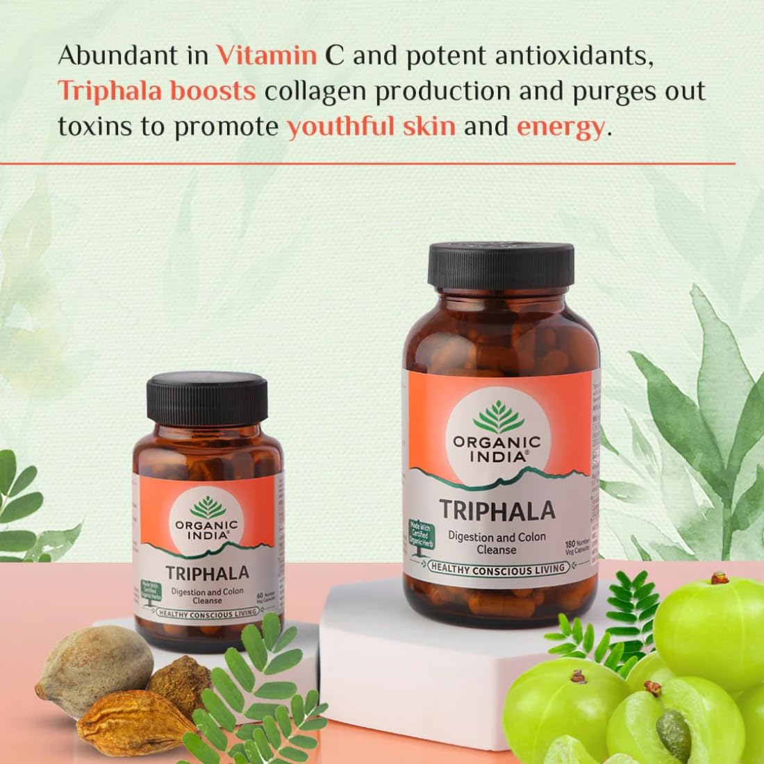 A TATA Product - Organic India Triphala Capsules - 60 Caps (Pack of 2) , Supports Immune System, Colon & Digestion, Balanced Bowel & Gut Health, Contains Bioactives and Antioxidants, GMP & NPOP Certified Organic – view 6