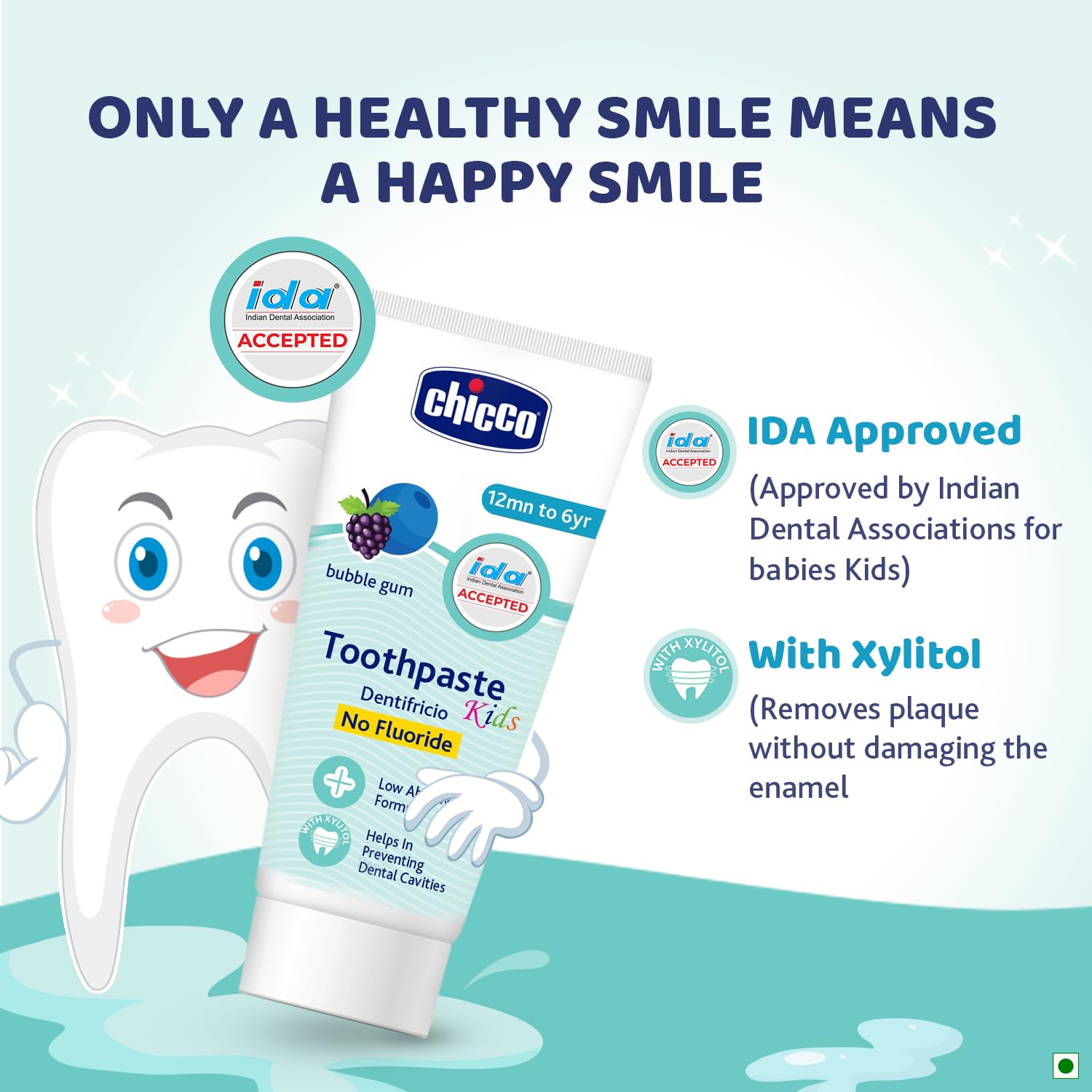 Chicco Toothpaste Bubble Gum 1-6Y 50g No Fluoride – view 2