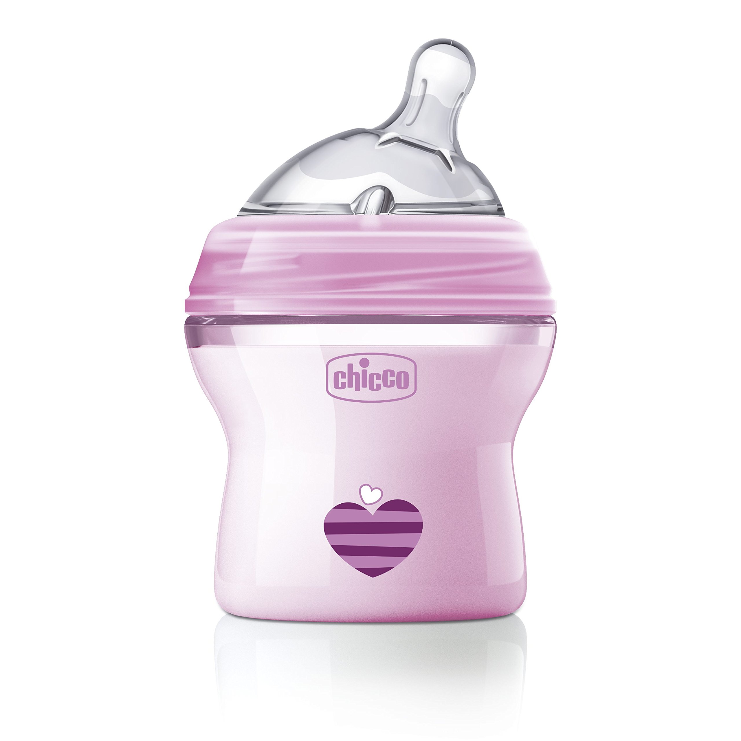 Chicco Natural Feeling 150ml Baby Milk Feeding Plastic Bottle with Wide Neck, Anti-Colic for Easy Milk Flow, for Babies & Toddlers 0m+ (Pink) – view 2