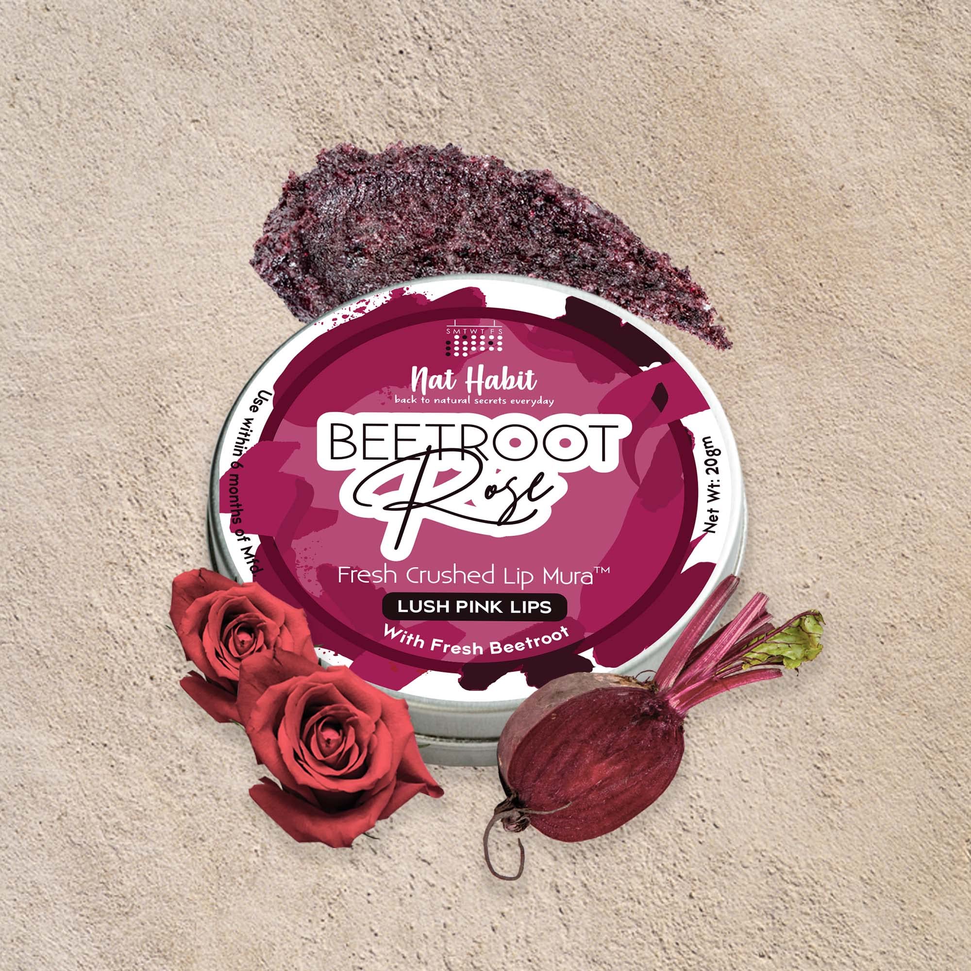 Nat Habit Lip Scrub, Beetroot Rose – view 5