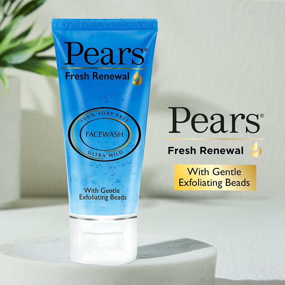 Pears Fresh Renewal Gentle Ultra Mild Daily Cleansing Facewash, Ph Balanced, 100% Soap Free, With Exfoliating Beads, Cooling, 60g – view 4