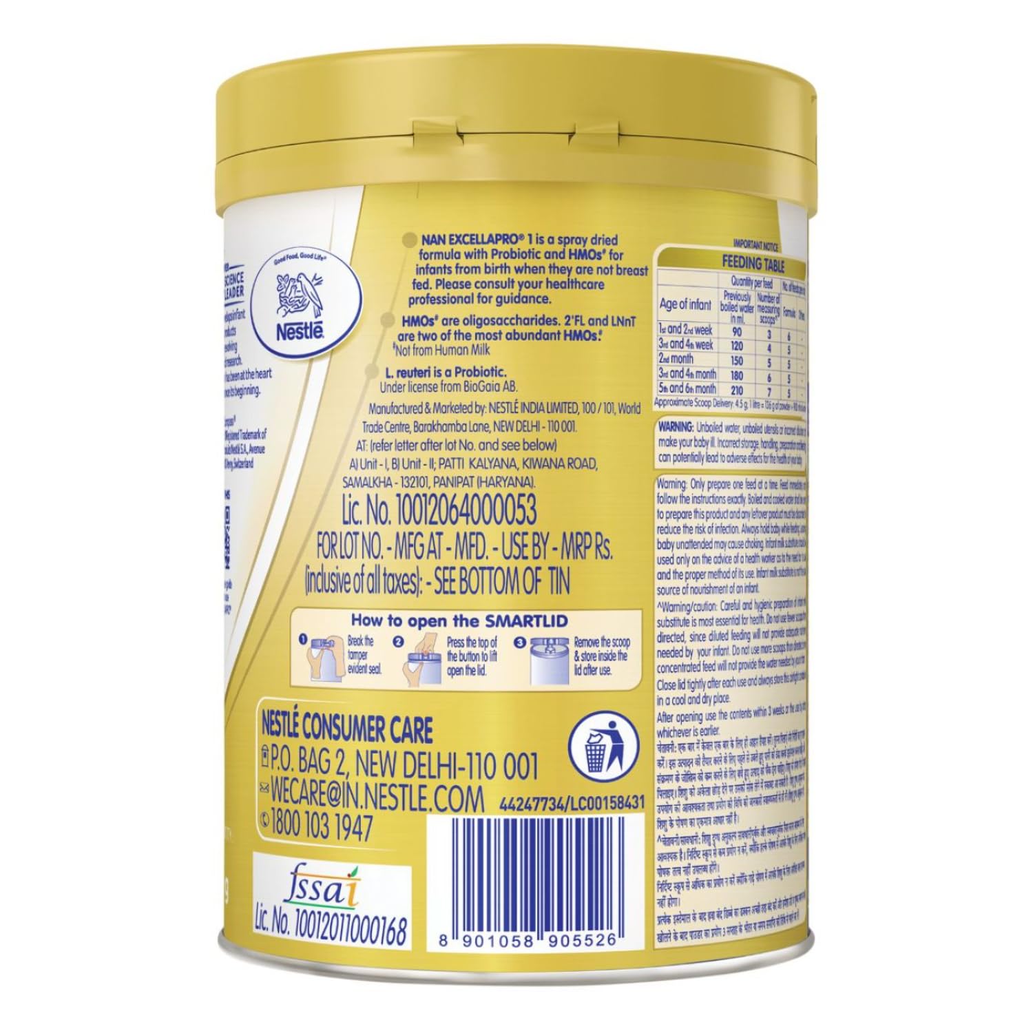 EXCELLAPRO Nestlé Nan Excella Pro 1 Infant Formula Powder - Upto 6 Months, Stage 1, 400G Tin Pack – view 2
