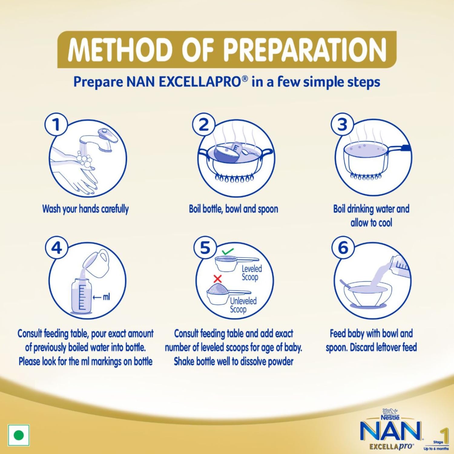 EXCELLAPRO Nestlé Nan Excella Pro 1 Infant Formula Powder - Upto 6 Months, Stage 1, 400G Tin Pack – view 7
