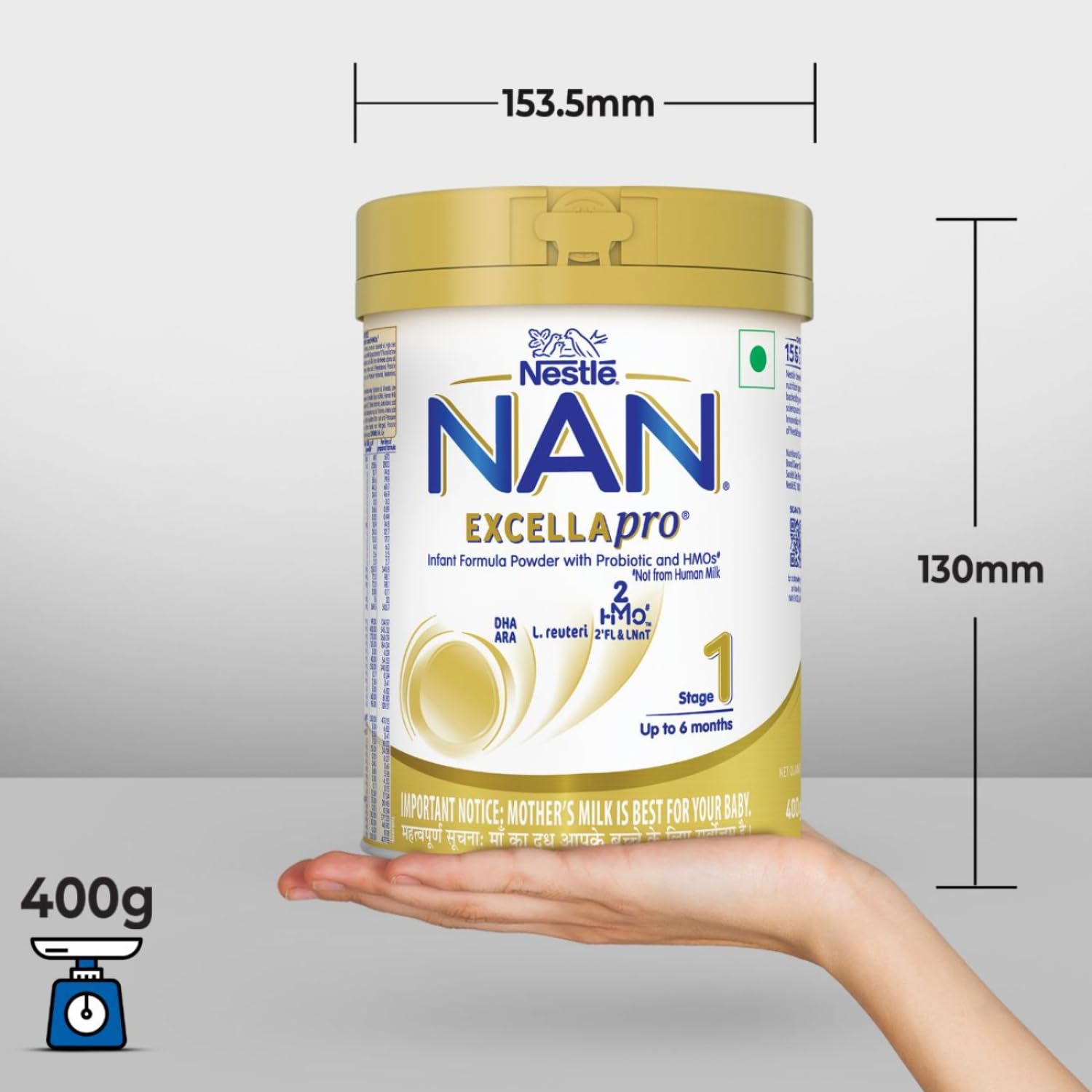 EXCELLAPRO Nestlé Nan Excella Pro 1 Infant Formula Powder - Upto 6 Months, Stage 1, 400G Tin Pack – view 9