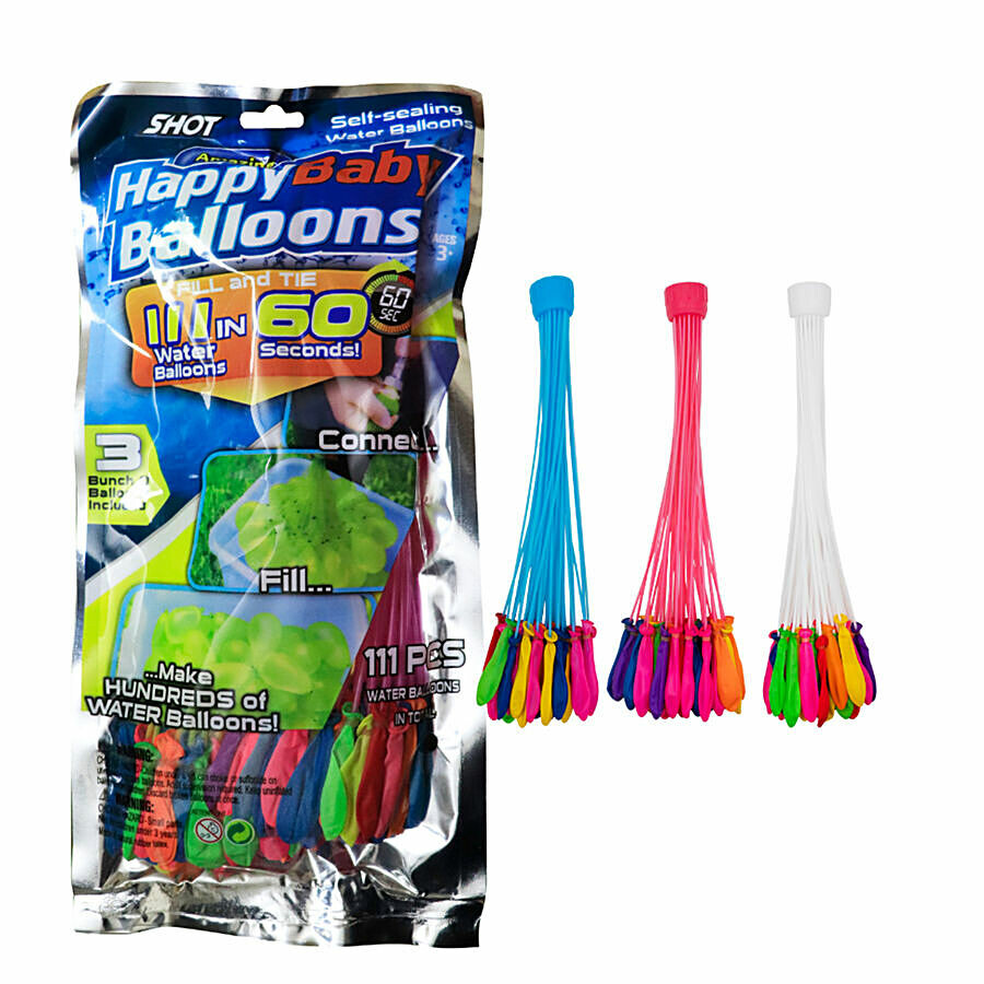 Quick-fill multicolour water balloons pack for Holi and party play