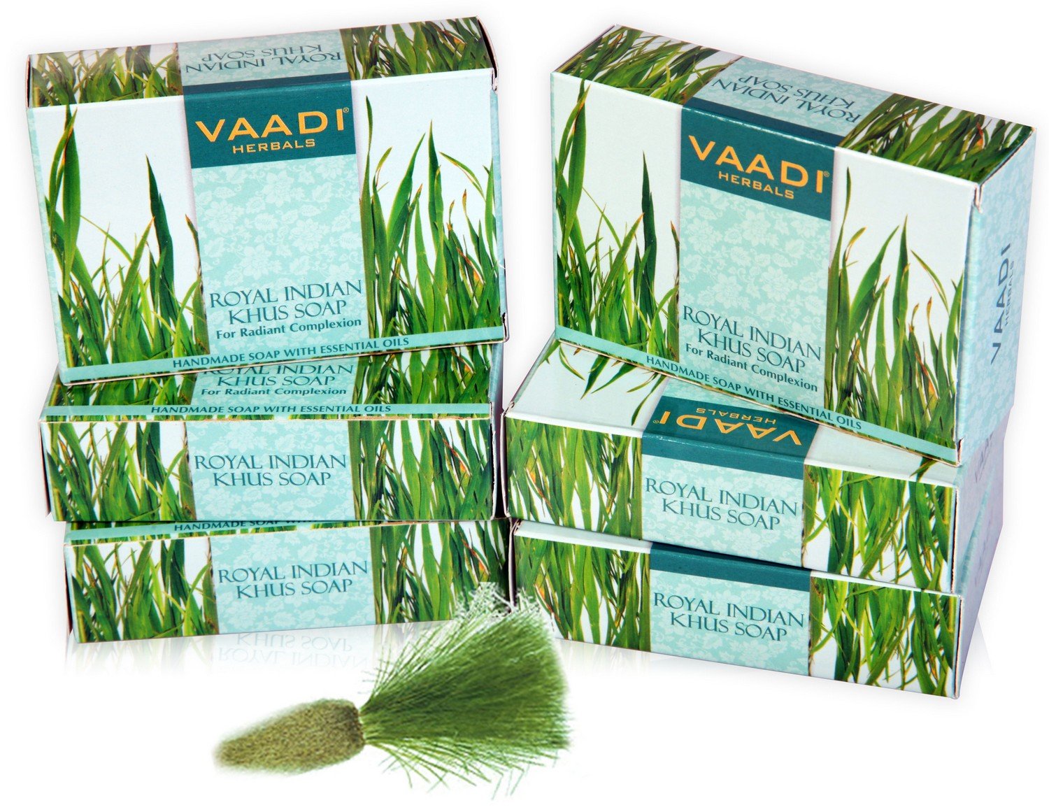 Vaadi Herbals Value Royal Indian Khus Soap with Olive and Soyabean Oil, 75gms x 6 – view 2