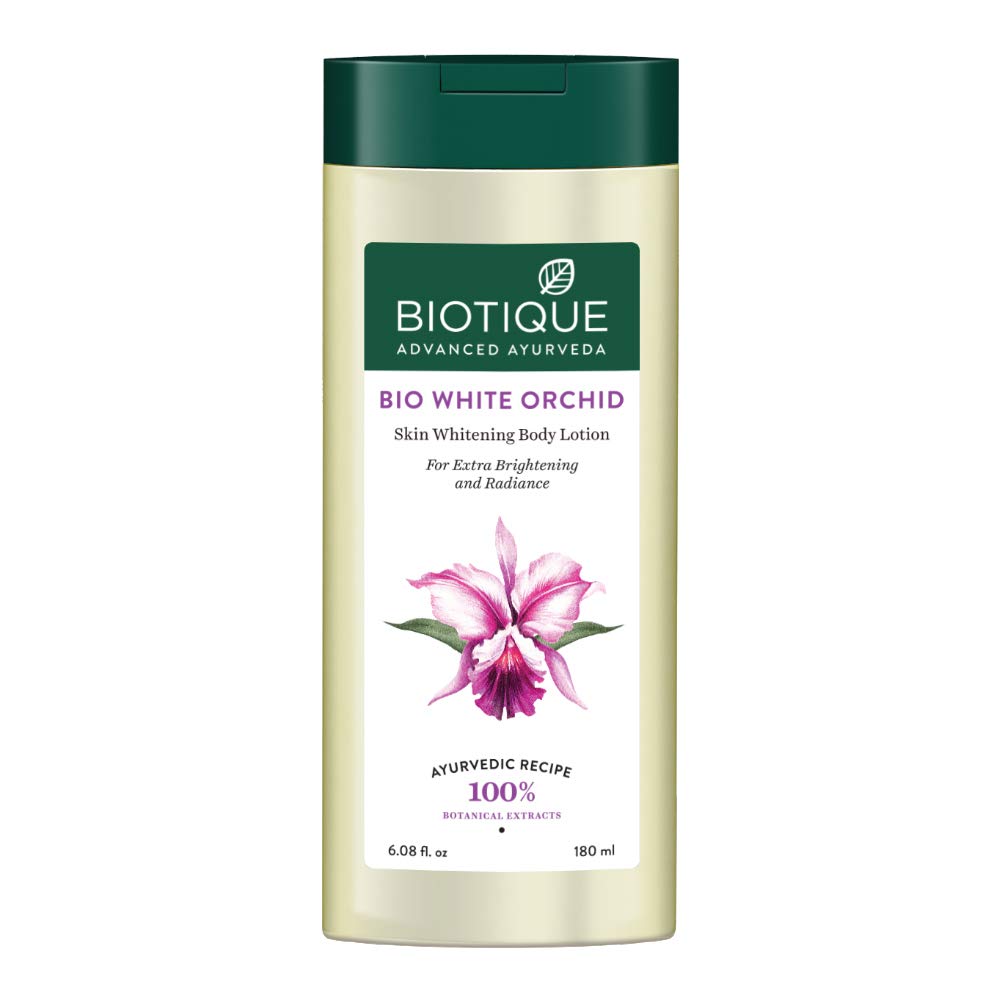 Front pack of Biotique White Orchid body lotion 180 ml