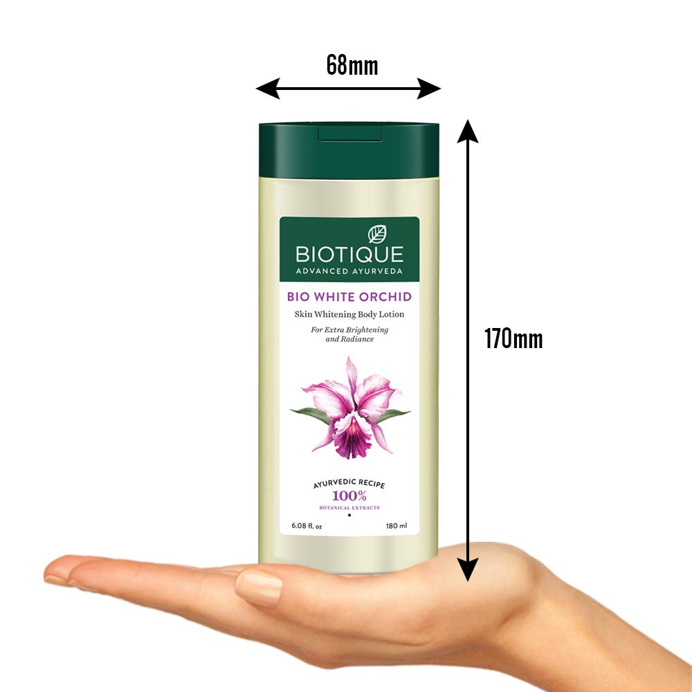 Biotique White Orchid Brightening Body Lotion For Extra Brightening & Radiance (180ml, Normal Skin) – view 3