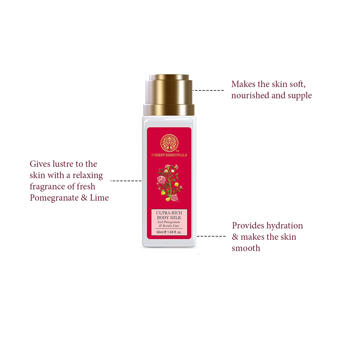 Forest Essentials Travel Size Ultra-Rich Body Milk Iced Pomegranate & Kerala Lime – view 3