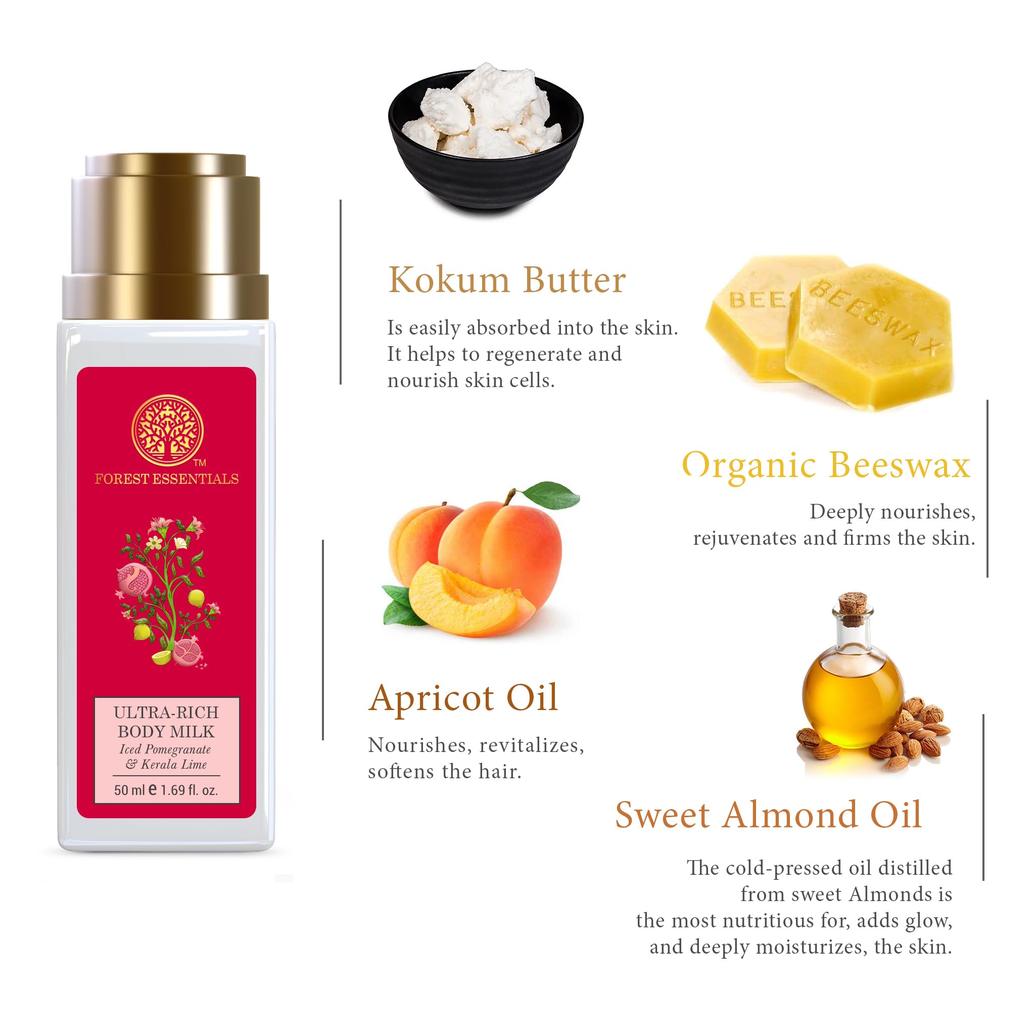 Forest Essentials Travel Size Ultra-Rich Body Milk Iced Pomegranate & Kerala Lime – view 4