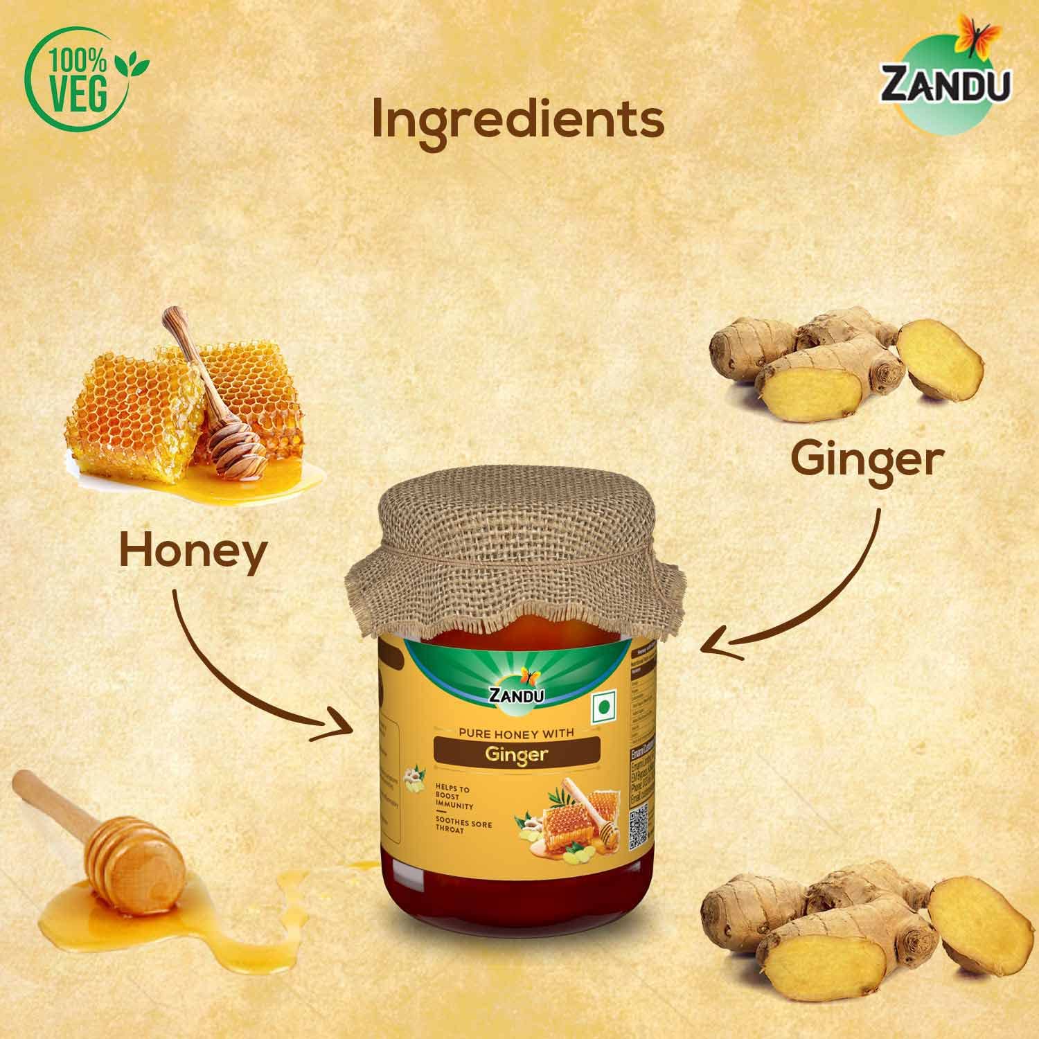 Zandu Pure Honey with Ginger: Specially Formulated to Meet Holistic Wellness Needs – view 4