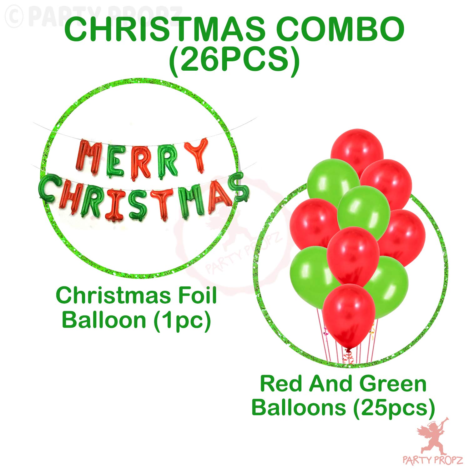 Party Propz Christmas decoration kit - 26 Pcs, Christmas backdrop banner – view 2