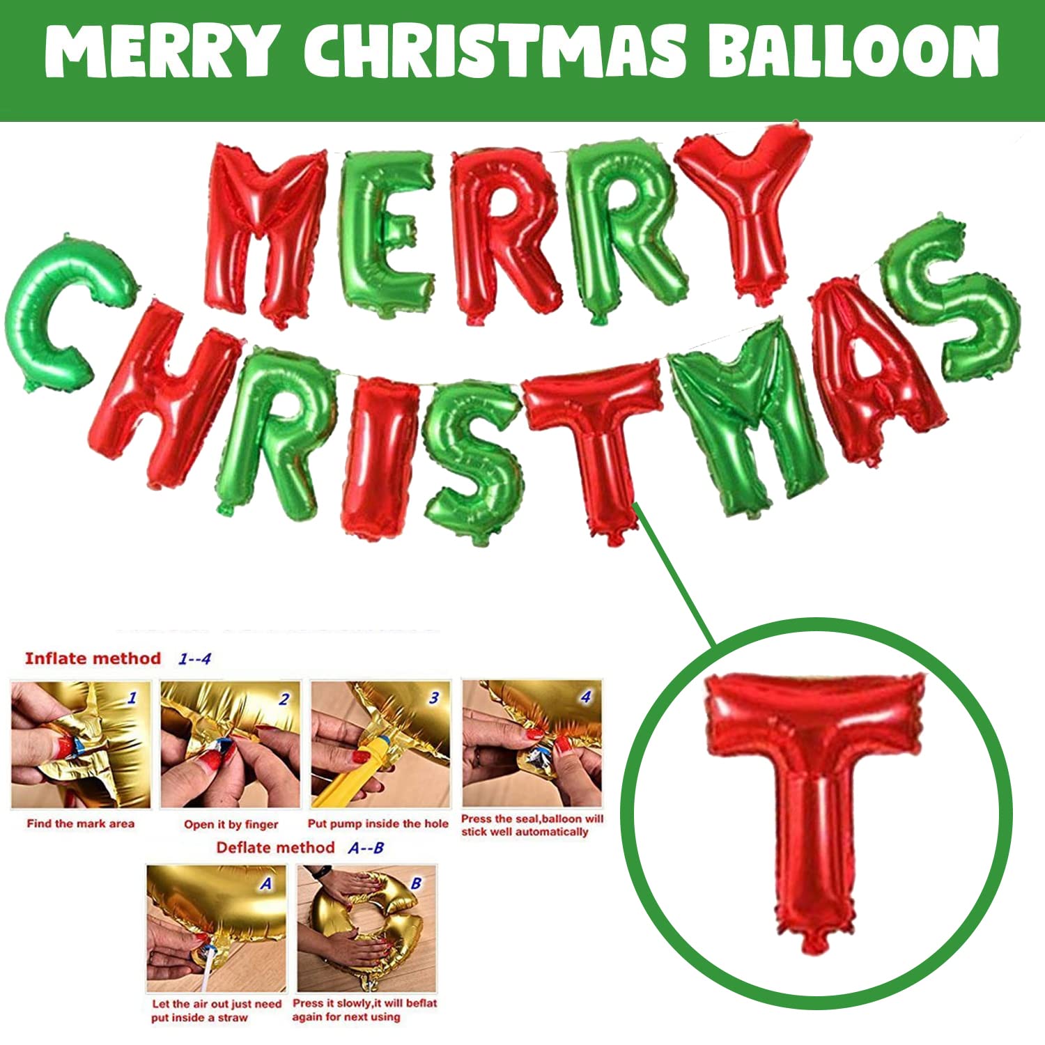 Party Propz Christmas decoration kit - 26 Pcs, Christmas backdrop banner – view 4