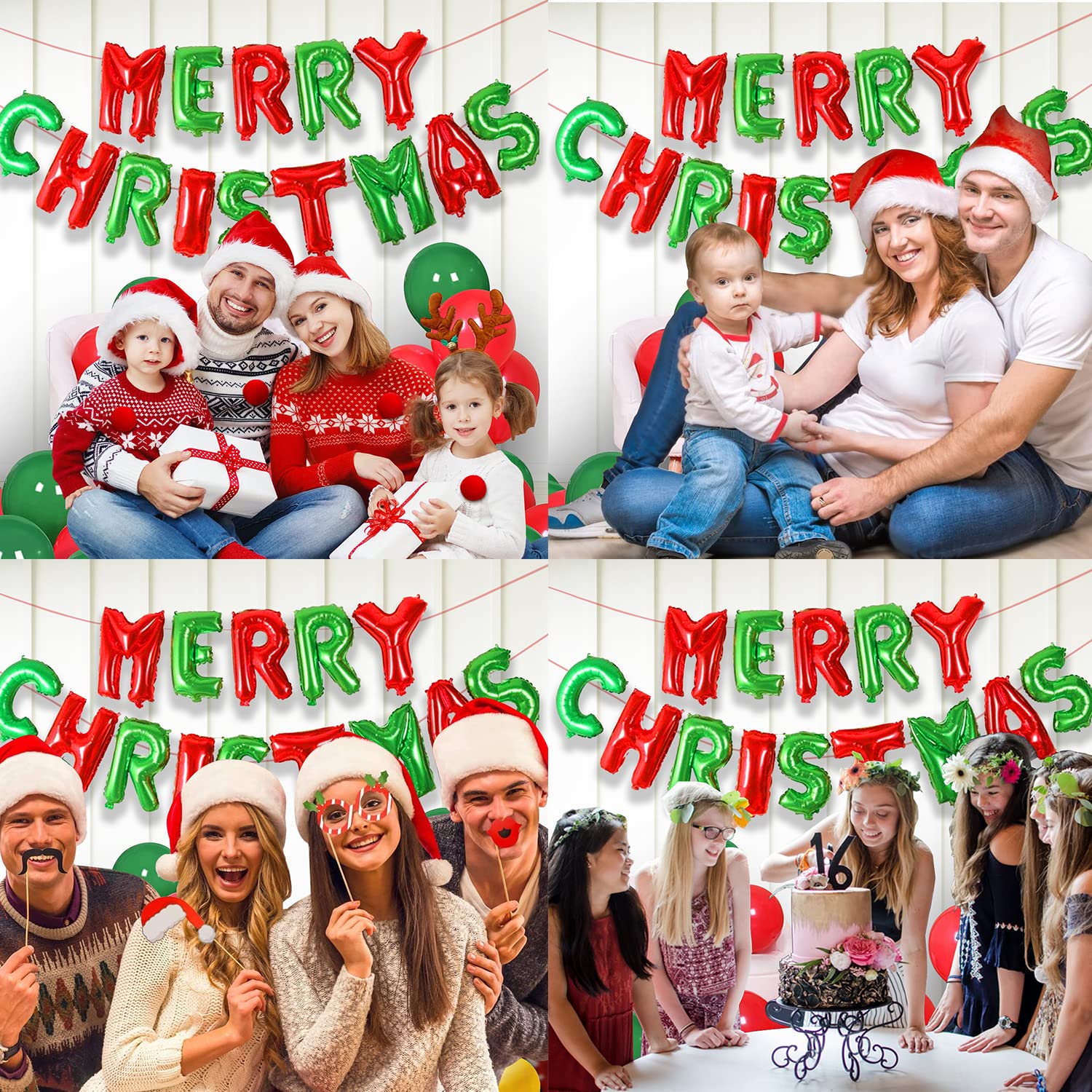 Party Propz Christmas decoration kit - 26 Pcs, Christmas backdrop banner – view 7