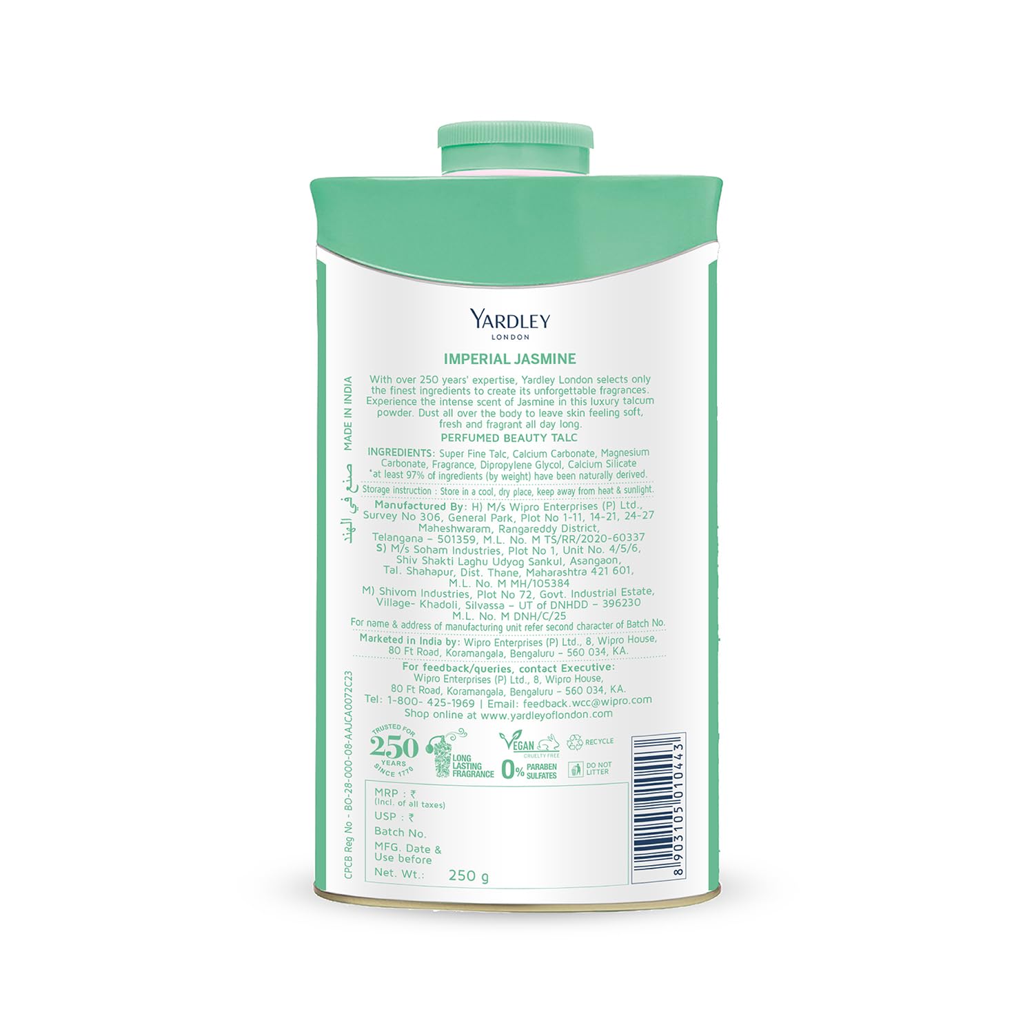 Yardley London Imperial Jasmine Perfumed Talc – view 3