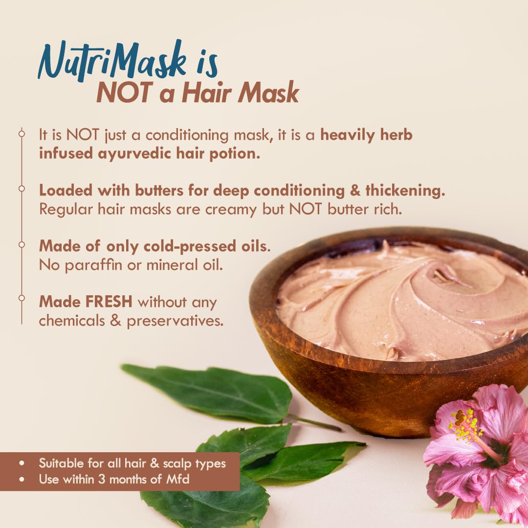 Nat Habit Five Oil Hibiscus Nutrimask-Hair Mask For Hair Growth, Conditioning, Smoothening, Dry & Frizzy Hair Enriched With Hibiscus Flowers, Hibiscus , Neem, Curry Leaves (Pack Of 2 X 40Grams) – view 7
