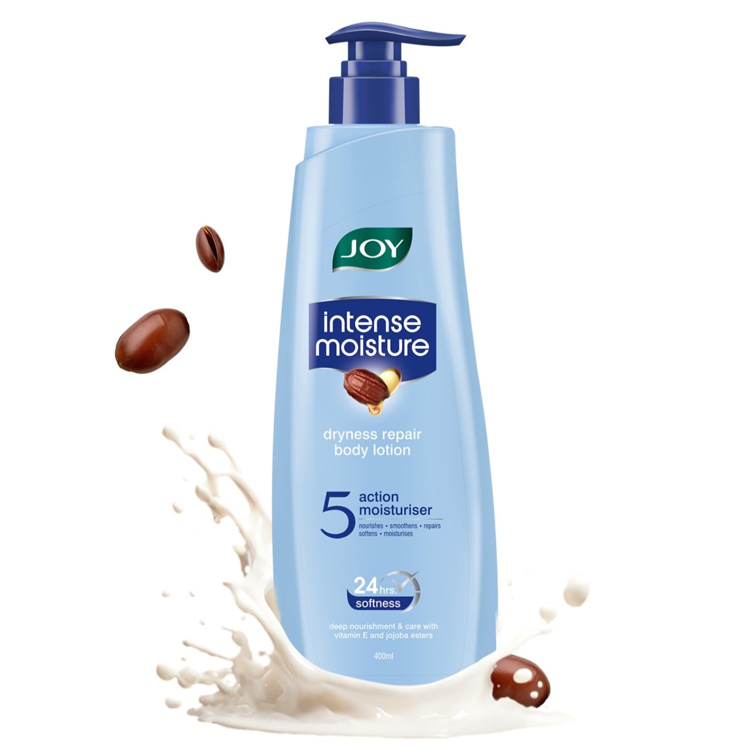 Front view of Joy body lotion 400ml bottle for dry skin