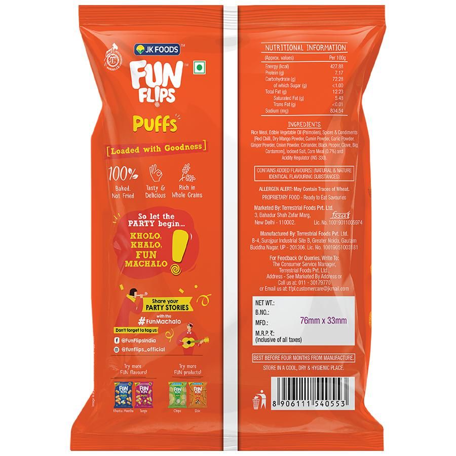 Fun Flips Puffs - Masala, Baked & Crunchy, Healthy Snacks, 70 G – view 2
