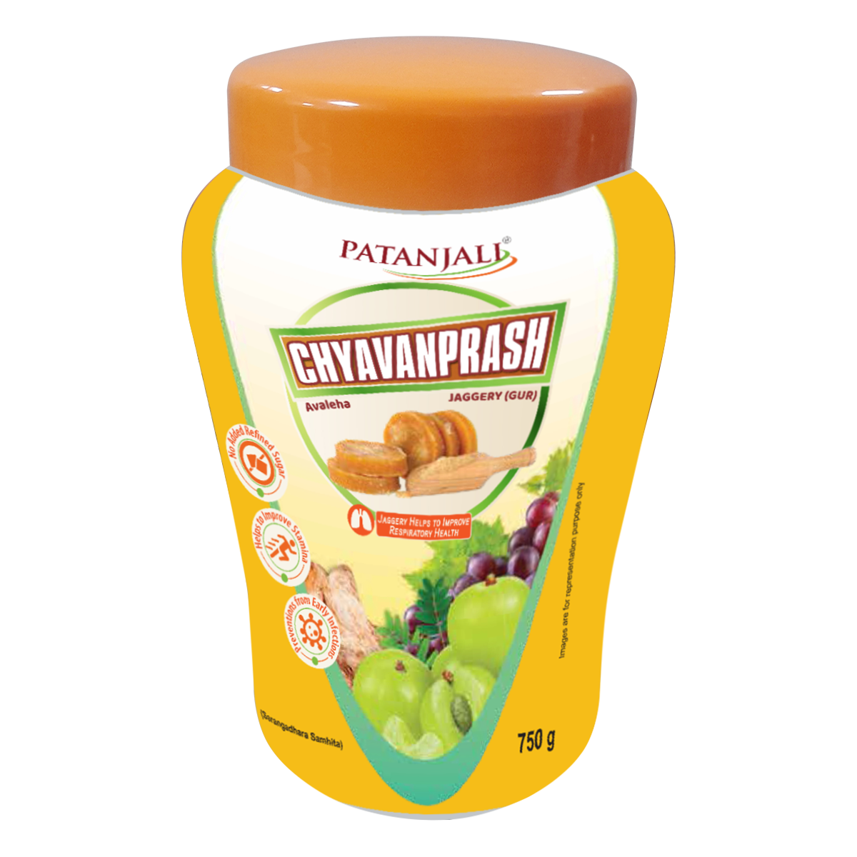 Jar of Patanjali gur chyawanprash for kids and adults