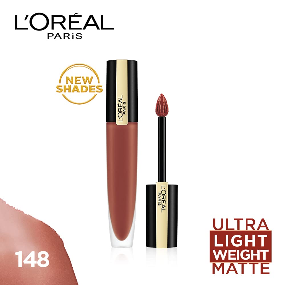 L'Oréal Paris Lipstick, Liquid Format with Matte Finish, Oil-In-Water Formula, Breathable and Lightweight Feel, Non-Flaking, Colour: 148 I Hunt, 7ml – view 2