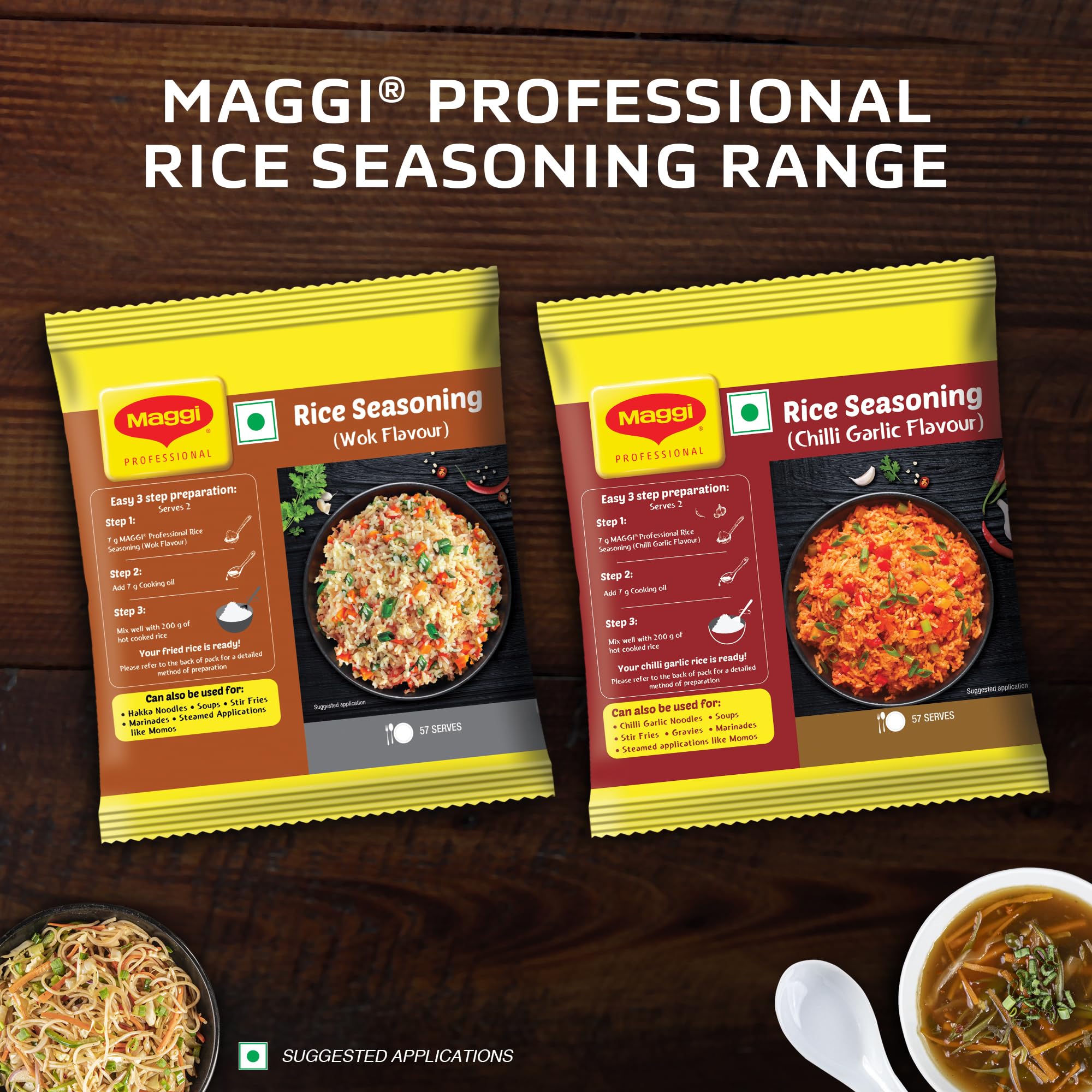 MAGGI Professional Rice Seasoning- Chilli Garlic Flavour, 200g Pouch (Easy to Make, Easy to Customize) – view 7