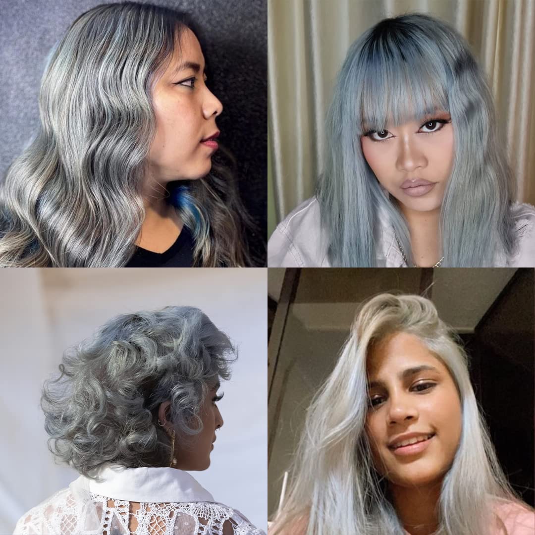 Paradyes Semi-permanent Moonstone Grey DIY Conditioner Based Hair Colour 120 gm and Lighten Up! Bleach Pack 30 Vol. for all Hair Types – view 2