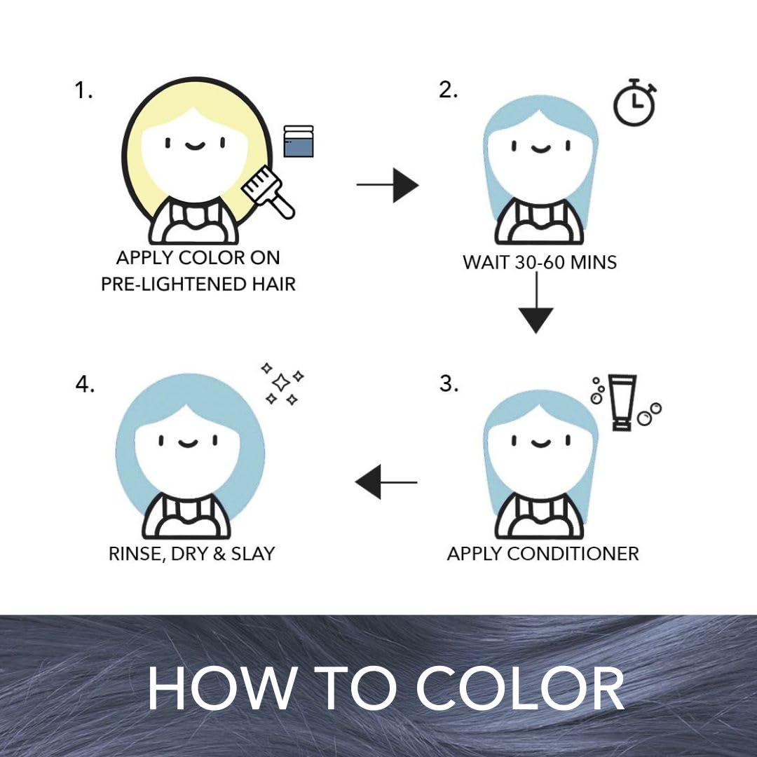 Paradyes Semi-permanent Moonstone Grey DIY Conditioner Based Hair Colour 120 gm and Lighten Up! Bleach Pack 30 Vol. for all Hair Types – view 5