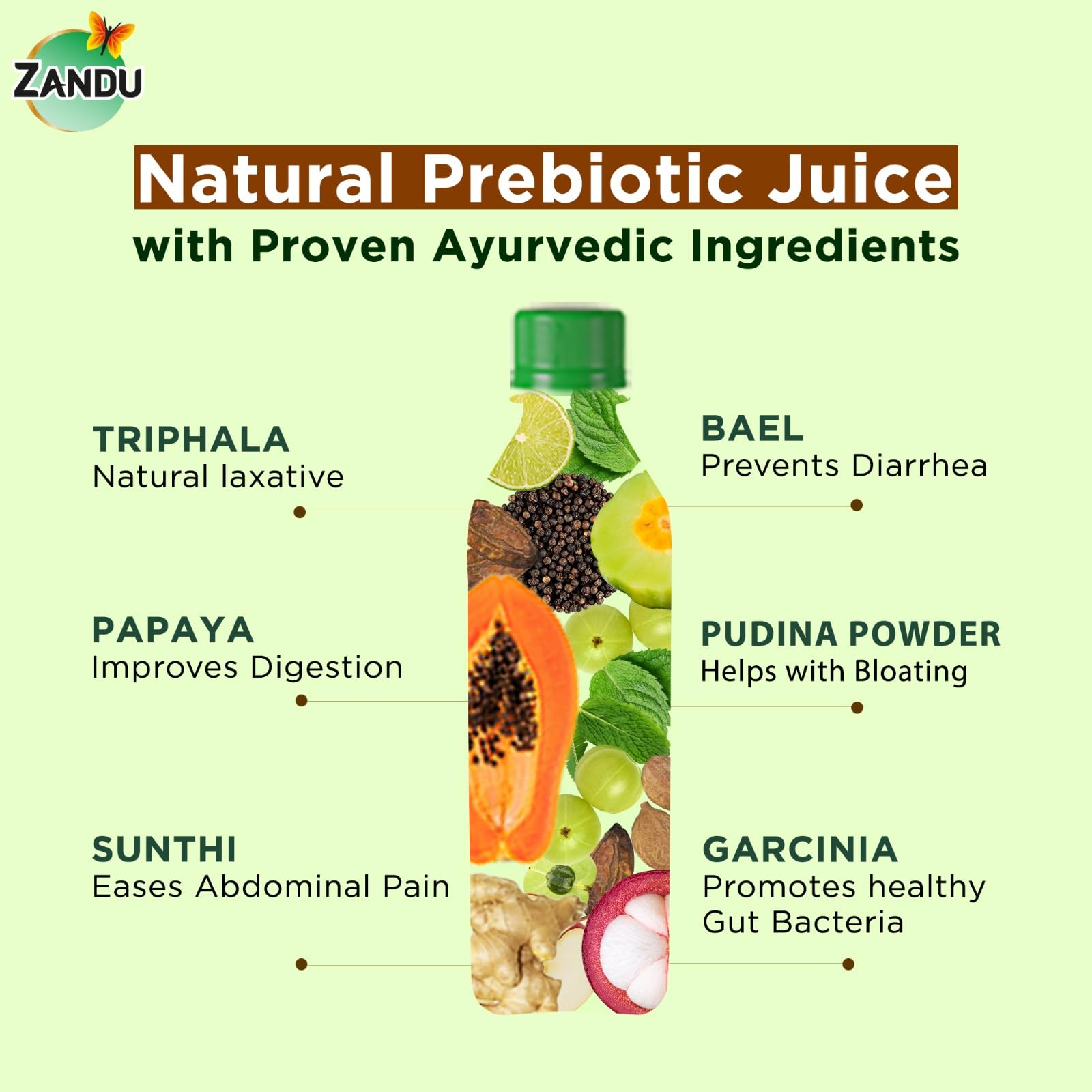 Zandu Digestive Care Juice, 500 ml, Enriched with Papaya, Triphala & Bael to improve Gut Health, Relieves Gas, Boosts Appetite, Scientifically Tested – view 5
