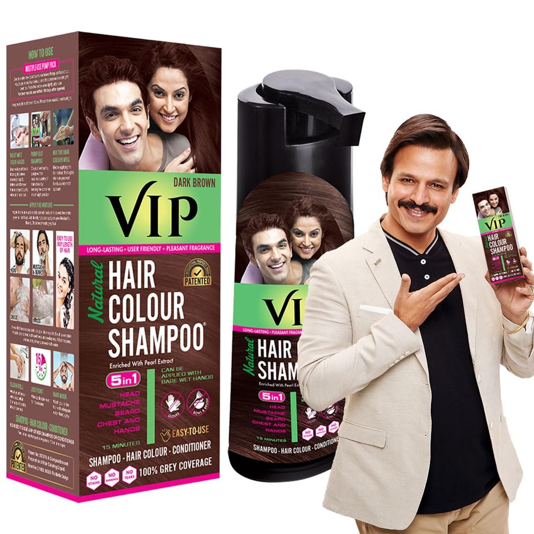 Pack of 10 dark brown hair colour shampoo sachets