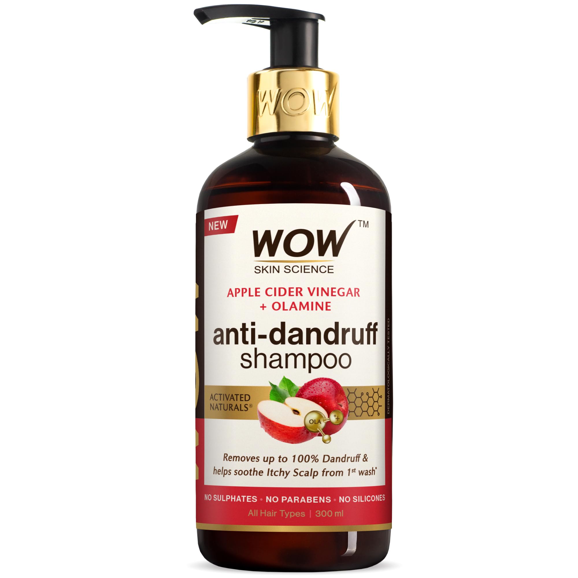 WOW Skin Science 300ml apple cider vinegar shampoo bottle hero shot