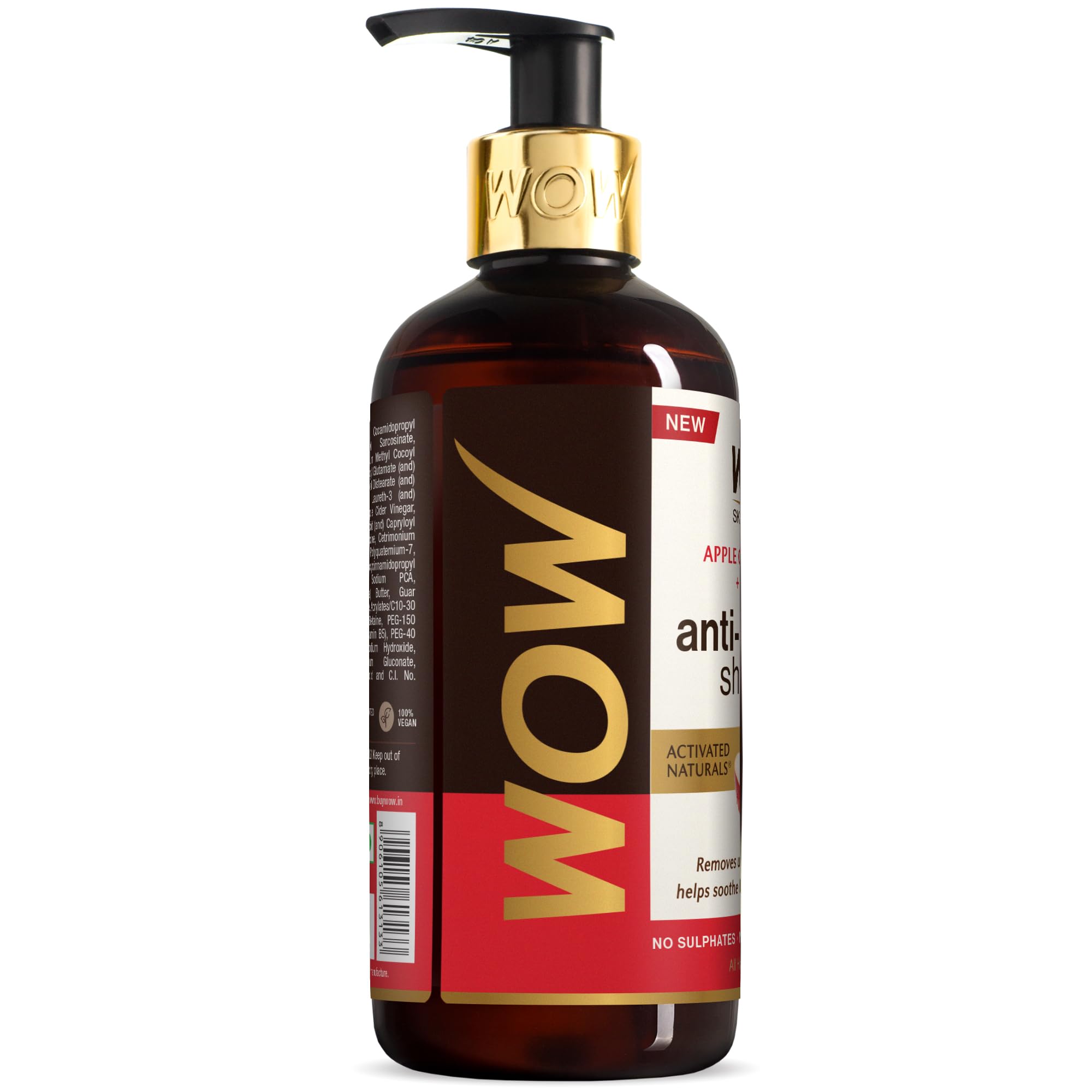 WOW Skin Science Apple Cider Vinegar Shampoo with DHT Blockers – view 3
