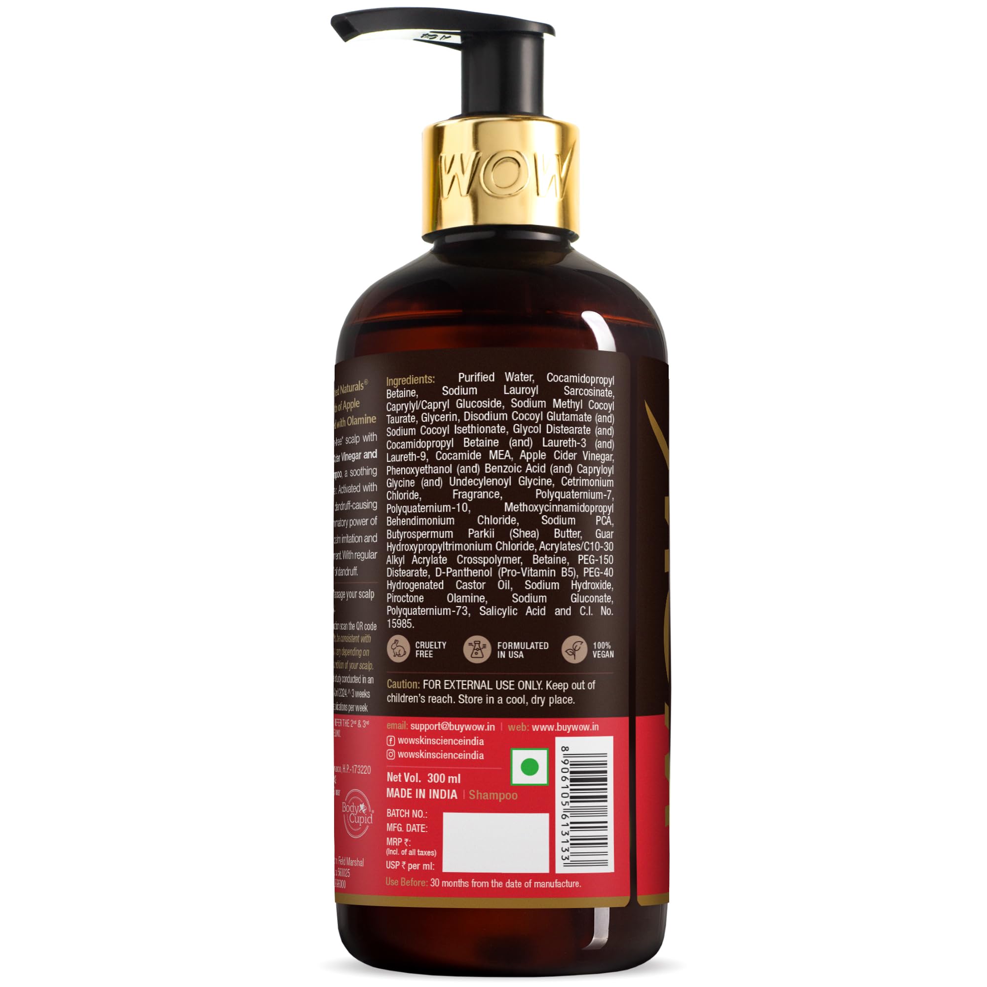 WOW Skin Science Apple Cider Vinegar Shampoo with DHT Blockers – view 5