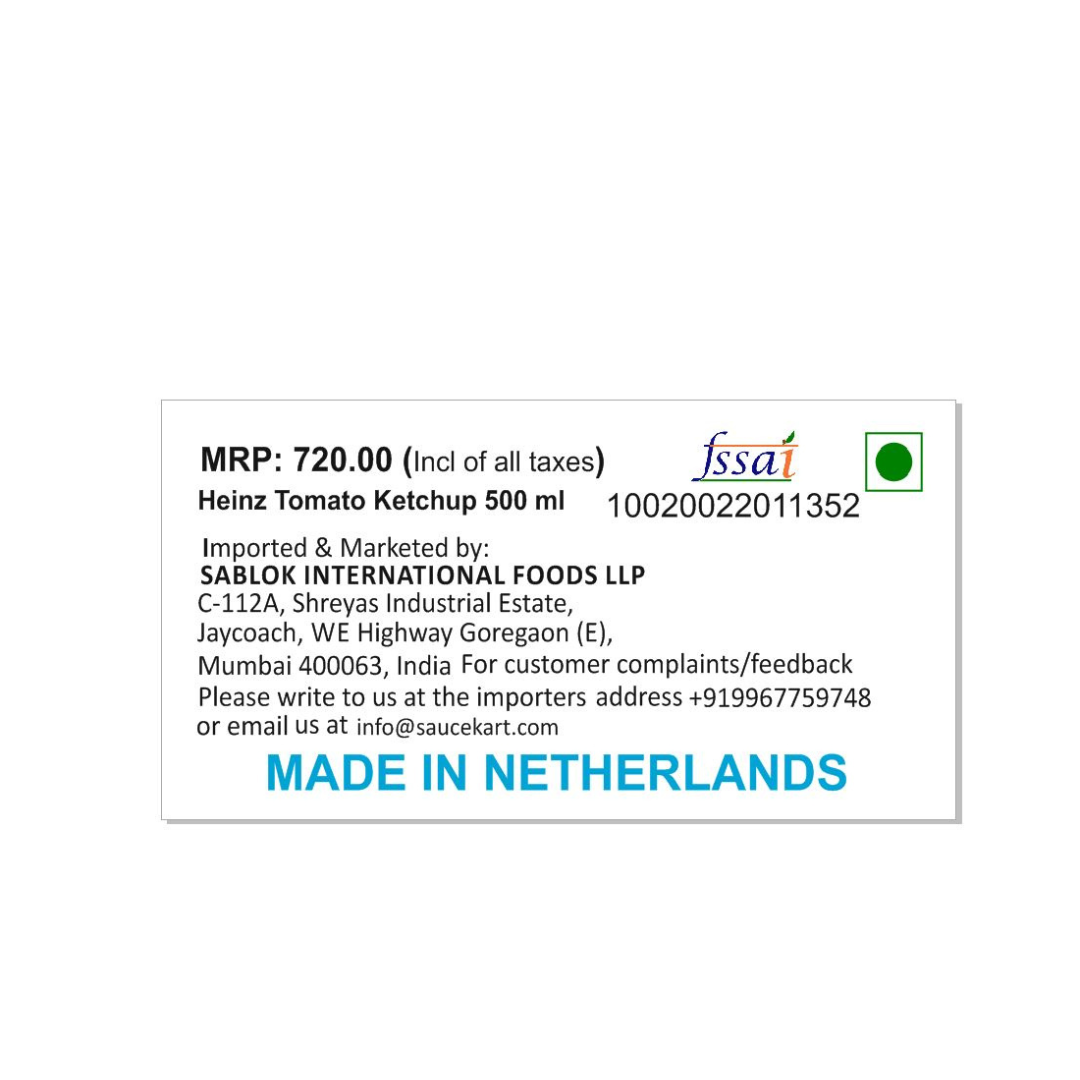 Heinz Tomato Ketchup 500 Ml, Neatherlands Incomplete – view 2