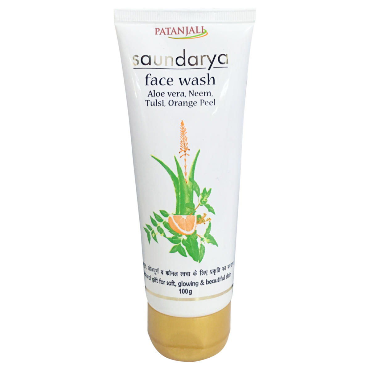 Patanjali Saundarya Face Wash Aloevera Neem Tulsi Orange Peel 100 g – view 1