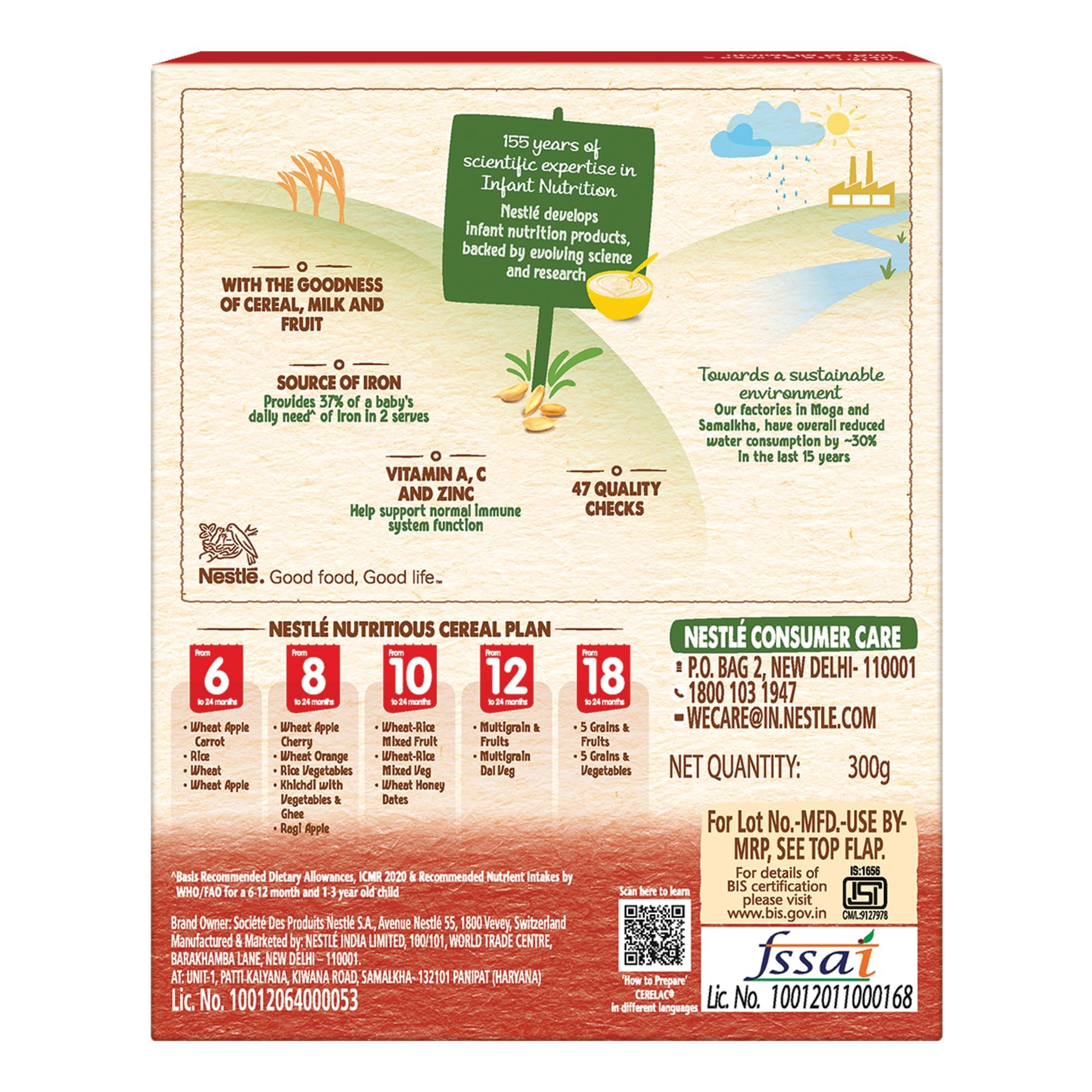 Nestle Cerelac Baby Cereal with Milk , Wheat Apple ,Stage 1, From 6 to 24 Months , Source of Iron & Protein , 300g – view 2