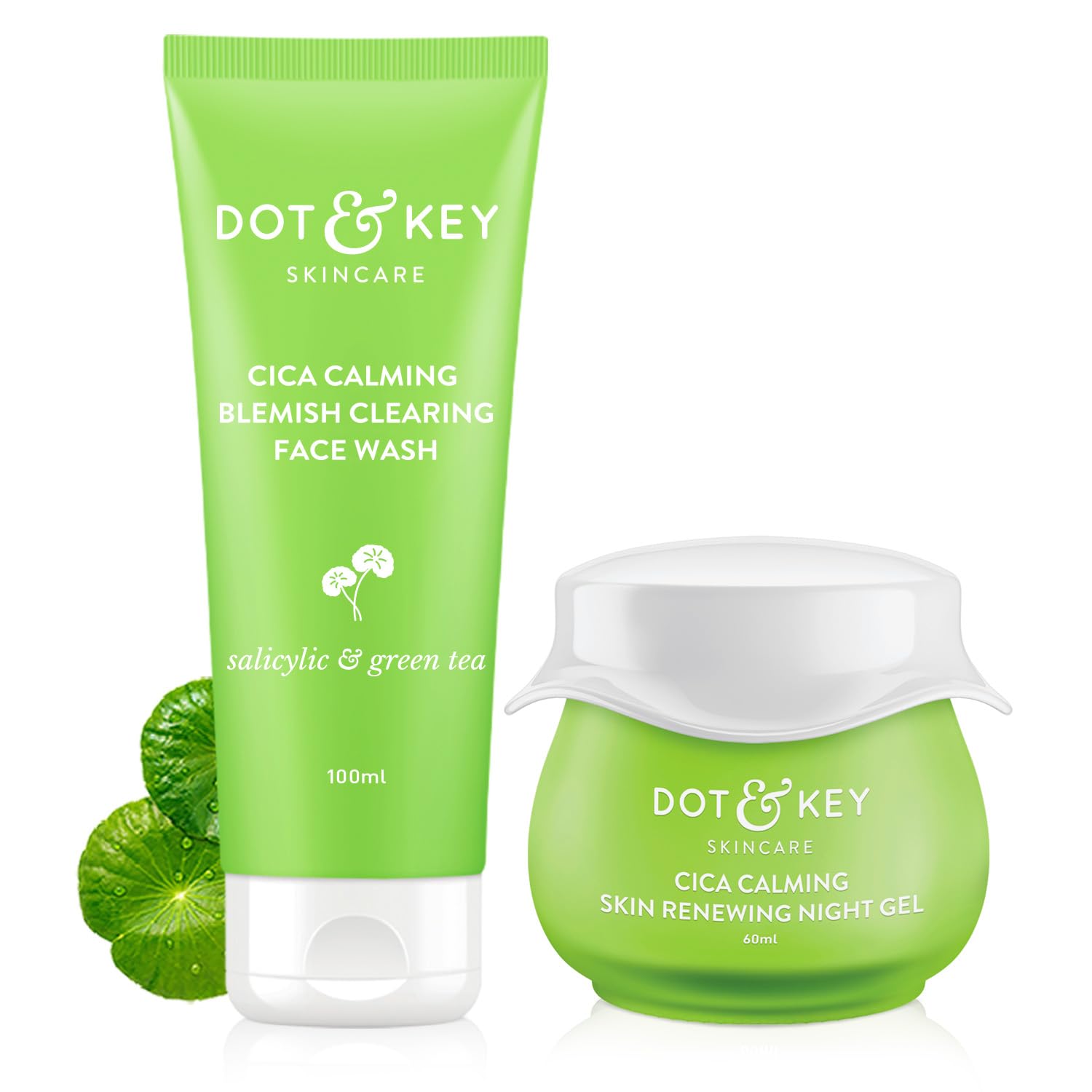 Dot and Key skincare combo with 100 ml wash and 60 ml gel
