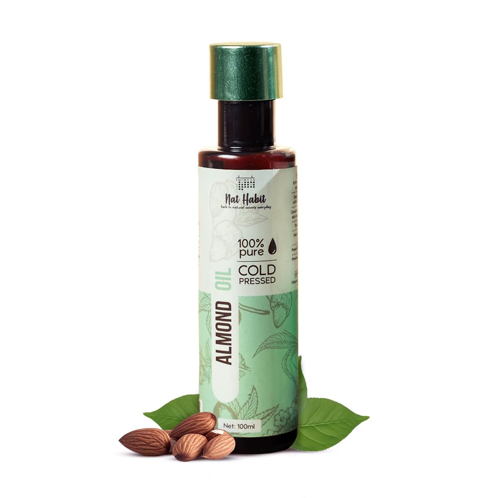 Nat Habit Cold Pressed Sweet Almond (Badam) Oil for Skin & Hair, High Grade Sweet Almond, 100ml