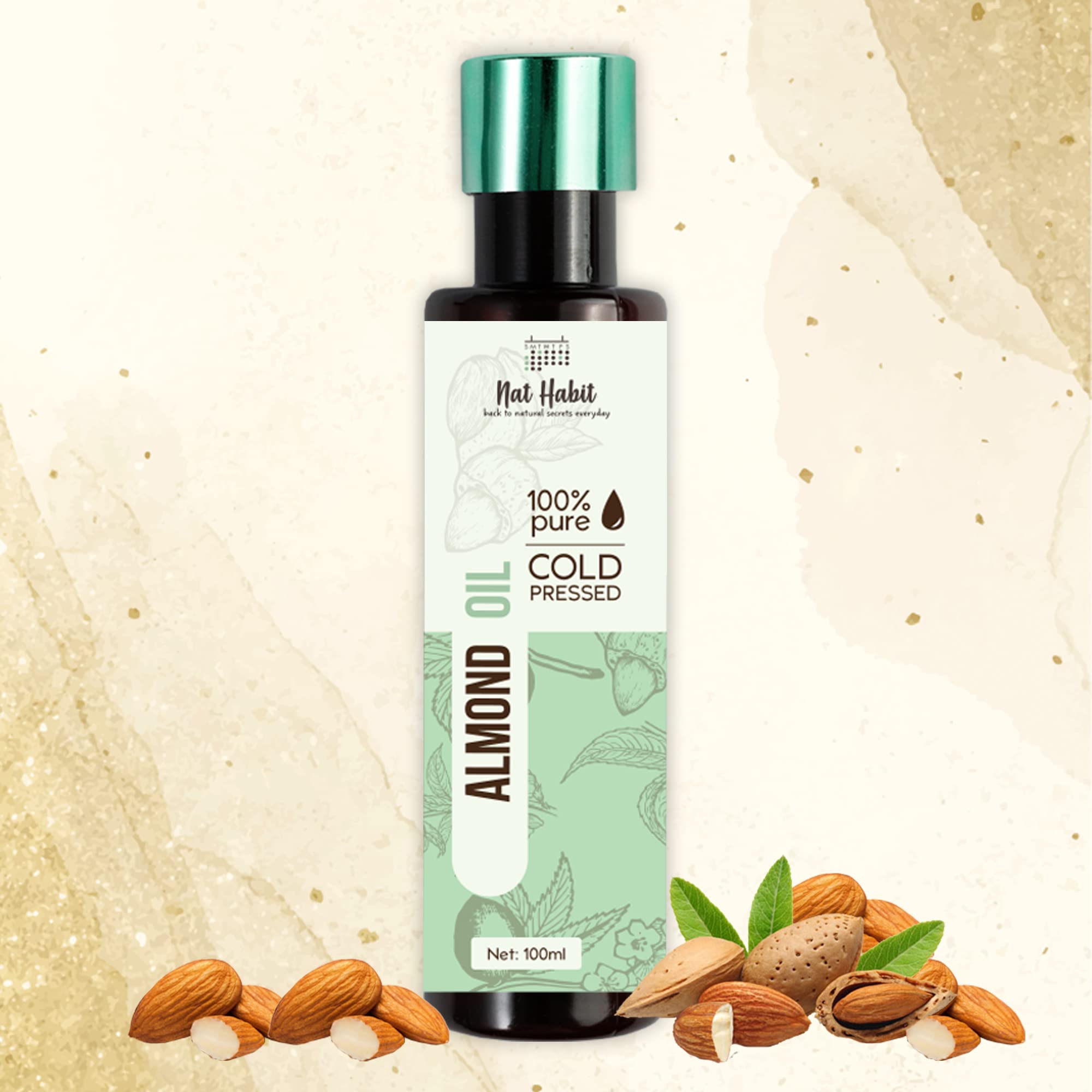 Nat Habit Cold Pressed Sweet Almond (Badam) Oil for Skin & Hair, High Grade Sweet Almond, 100ml – view 3