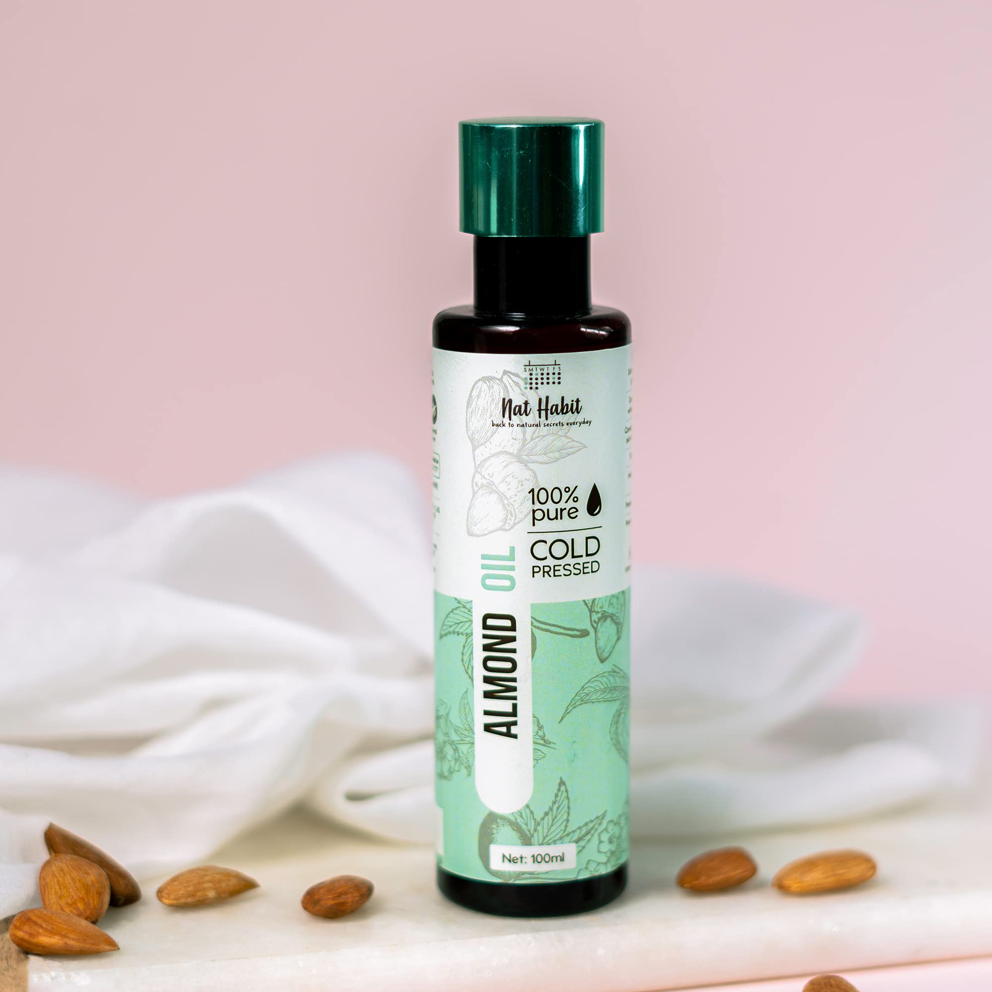 Nat Habit Cold Pressed Sweet Almond (Badam) Oil for Skin & Hair, High Grade Sweet Almond, 100ml – view 5