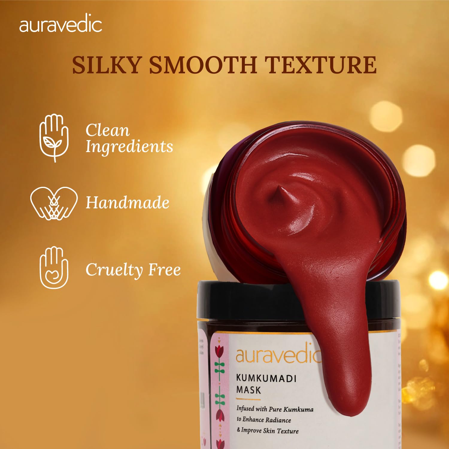 Auravedic Kumkumadhi Face Mask Kumkumadi Tailam Detan Pack Skin Brightening Tan Removal Face Pack For Women Men 100g Kumkumadi Oil Ubtan Detan Face Mask for women skin care brightening – view 6