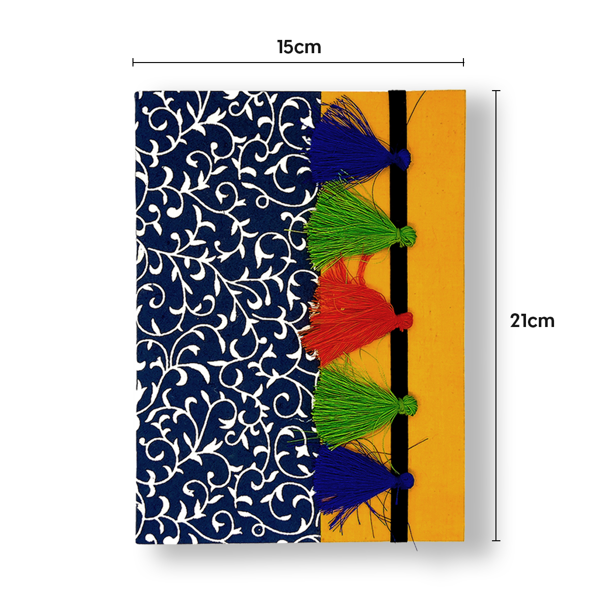 NeuOrigin Handmade Paper Eco-Friendly Notebooks - Vibrant Colors, Tassel and Bookmark Included - Handcrafted in India – view 5
