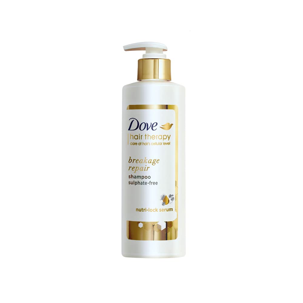 Front view of Dove Hair Therapy Breakage Repair Shampoo bottle